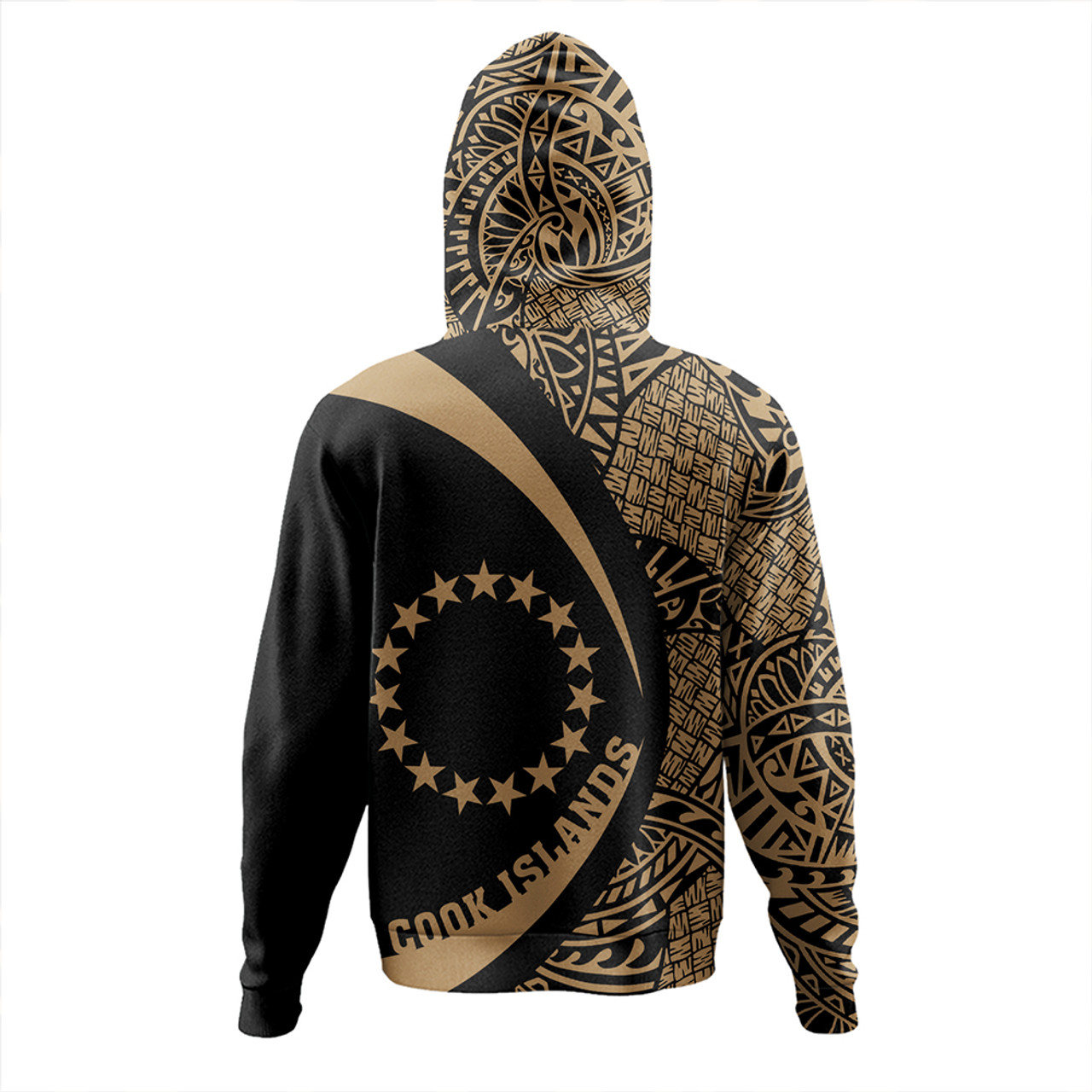 Cook Islands Hoodie Coat Of Arm Lauhala Gold Circle