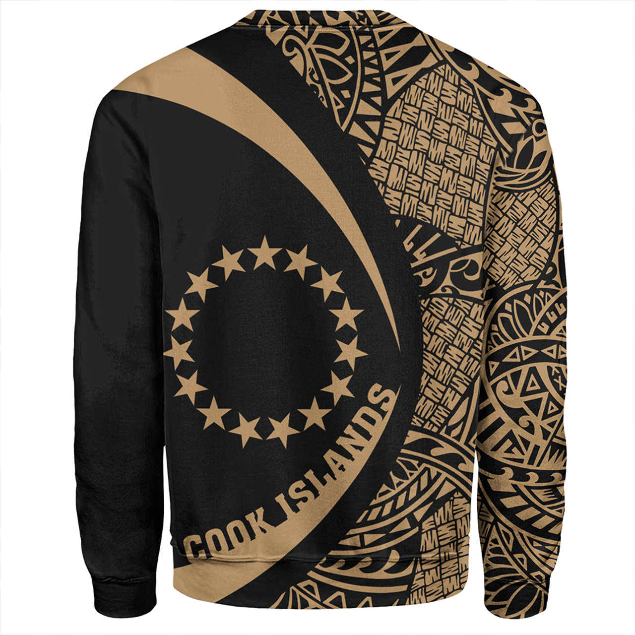 Cook Islands Sweatshirt Coat Of Arm Lauhala Gold Circle