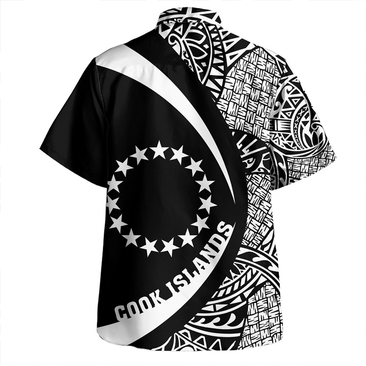 Cook Islands Hawaiian Shirt Coat Of Arm Lauhala White Circle