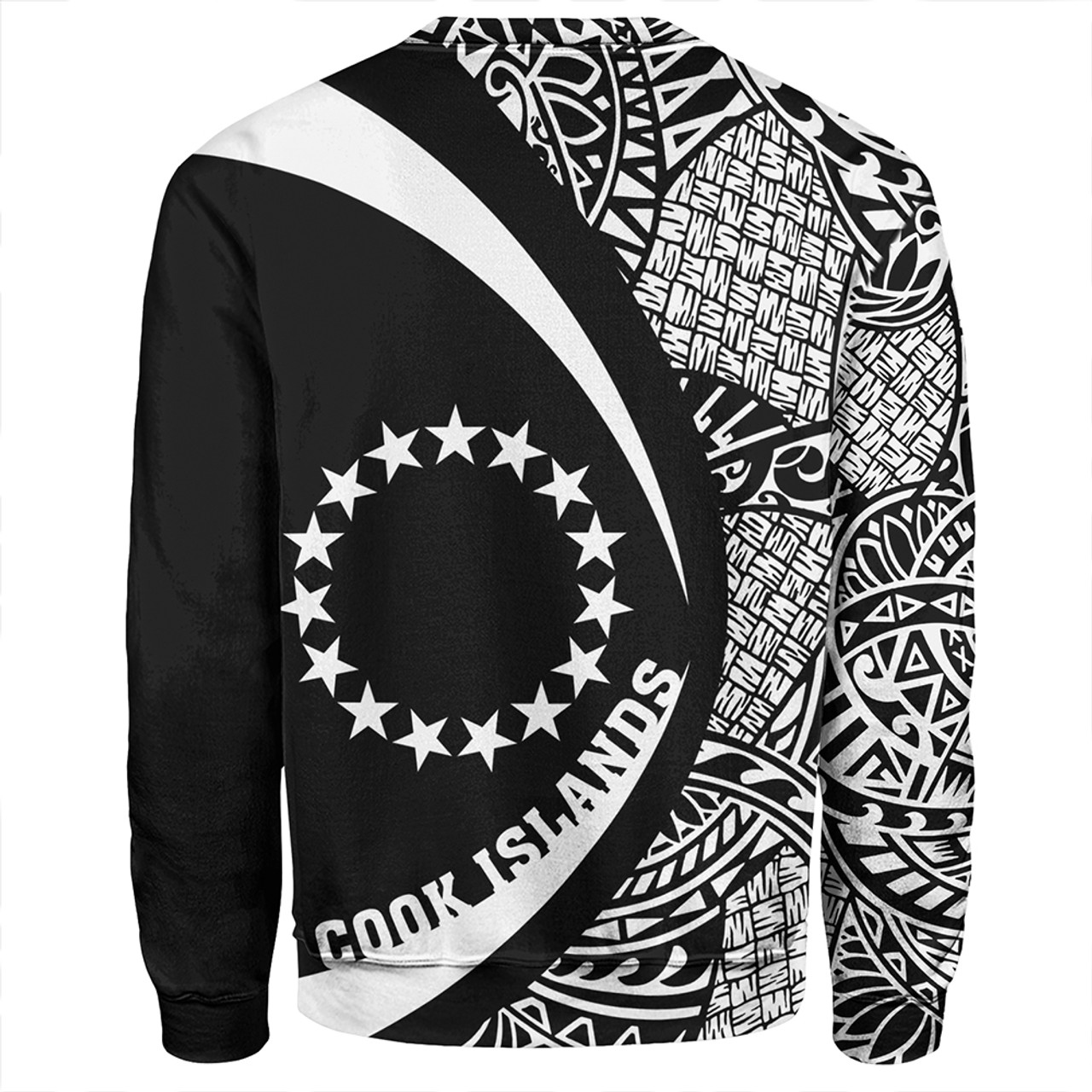 Cook Islands Sweatshirt Coat Of Arm Lauhala White Circle