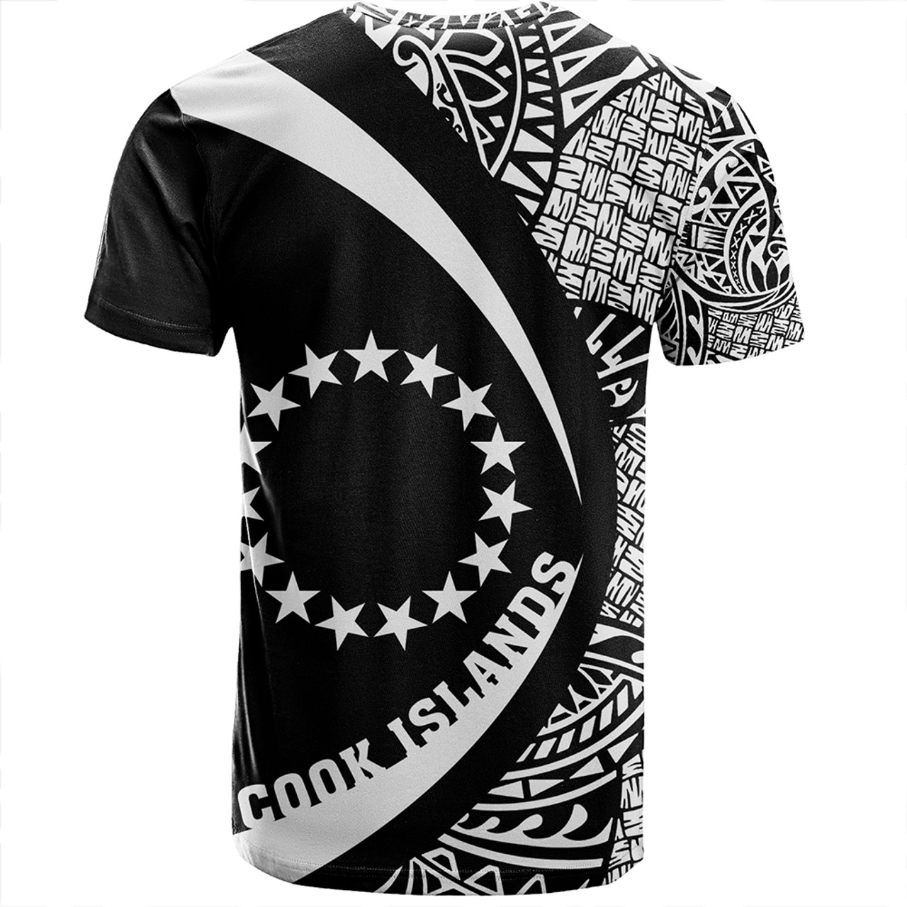 Cook Islands T-Shirt Coat Of Arm Lauhala White Circle