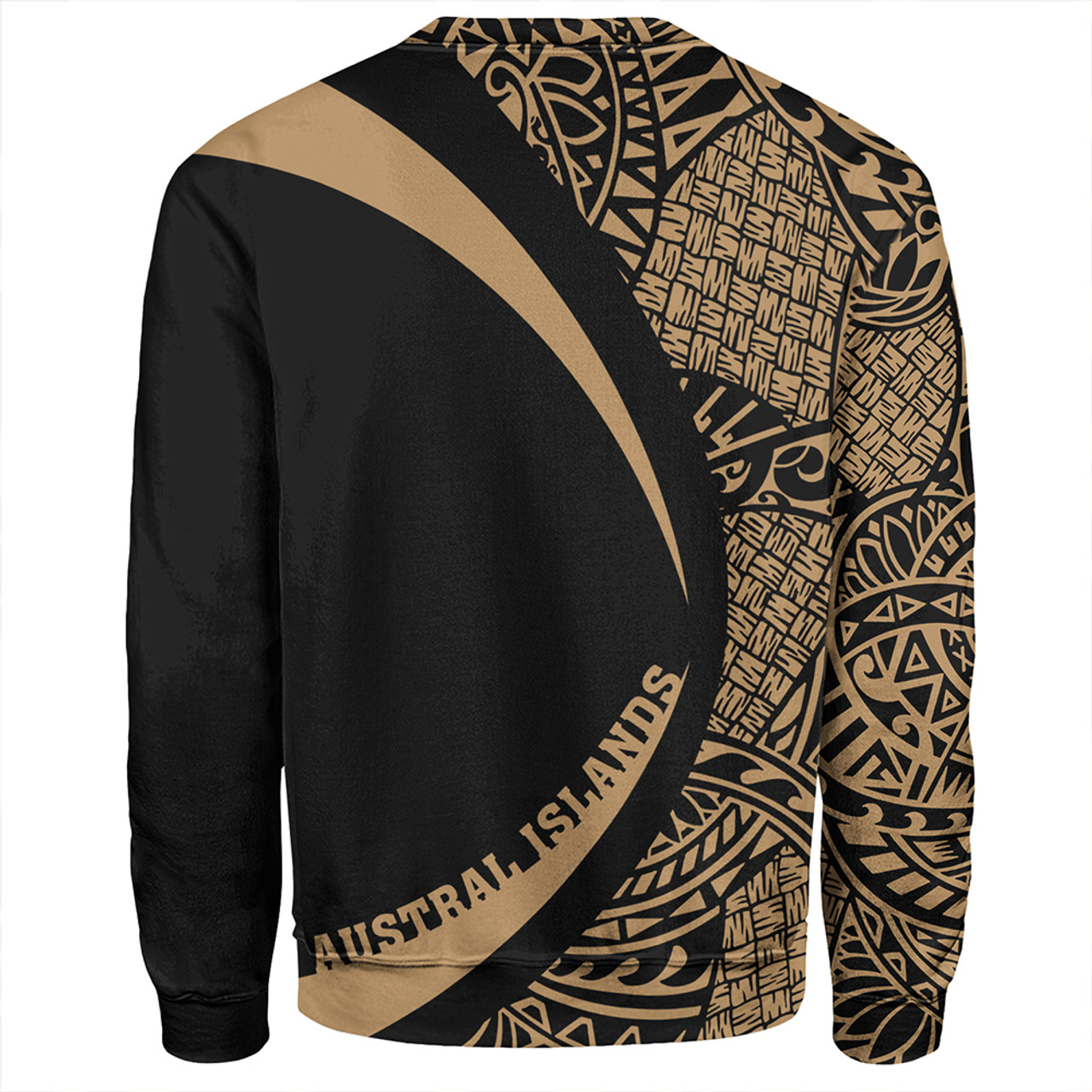 Austral Islands Sweatshirt Coat Of Arm Lauhala Gold Circle