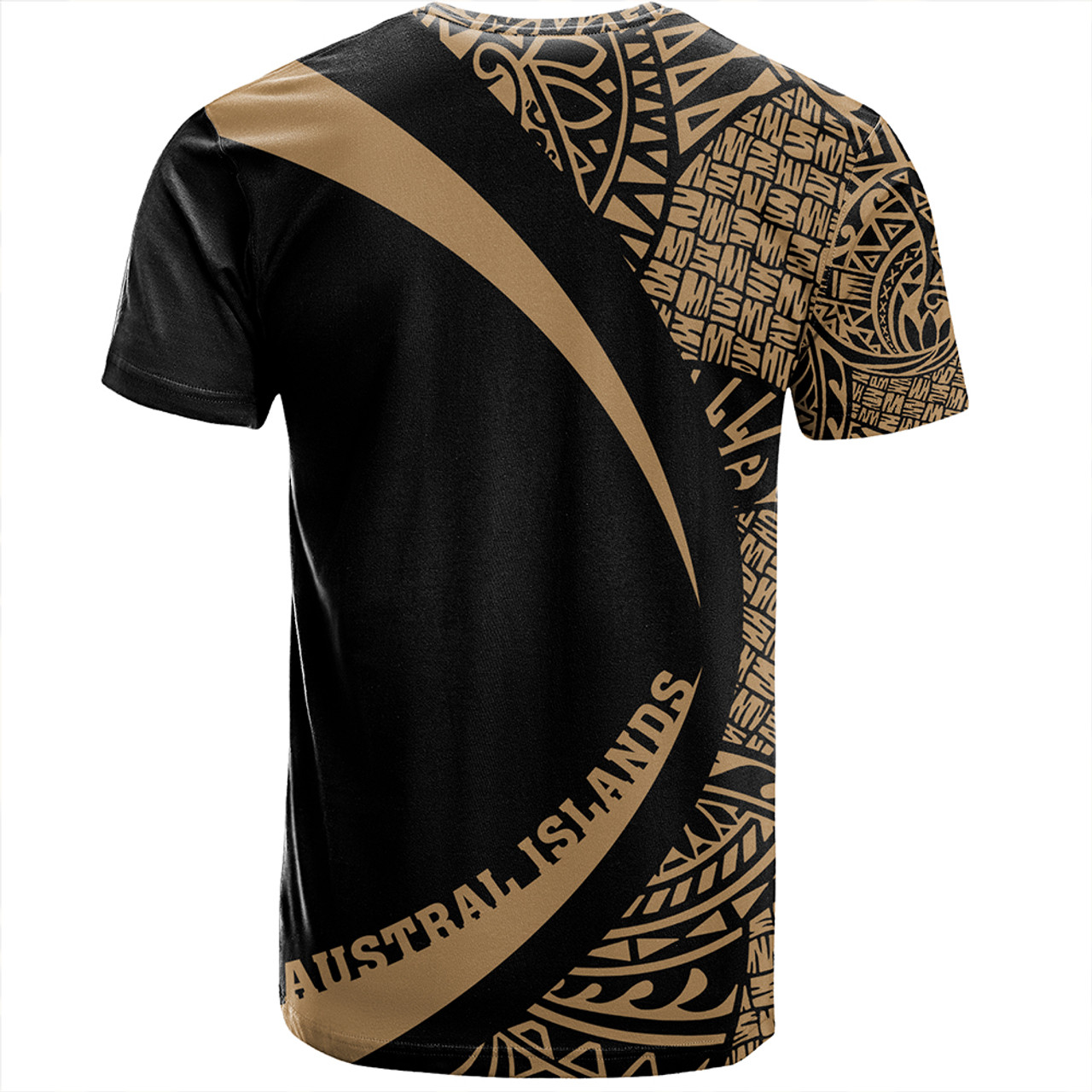 Austral Islands T-Shirt Coat Of Arm Lauhala Gold Circle