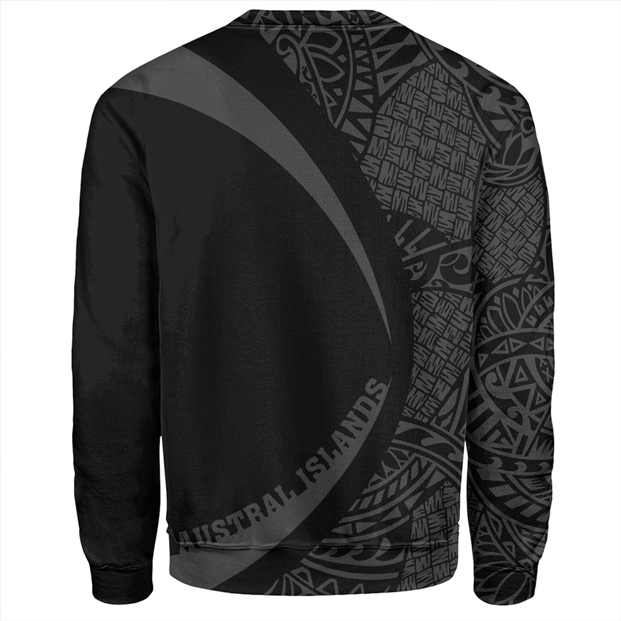 Austral Islands Sweatshirt Coat Of Arm Lauhala Gray Circle