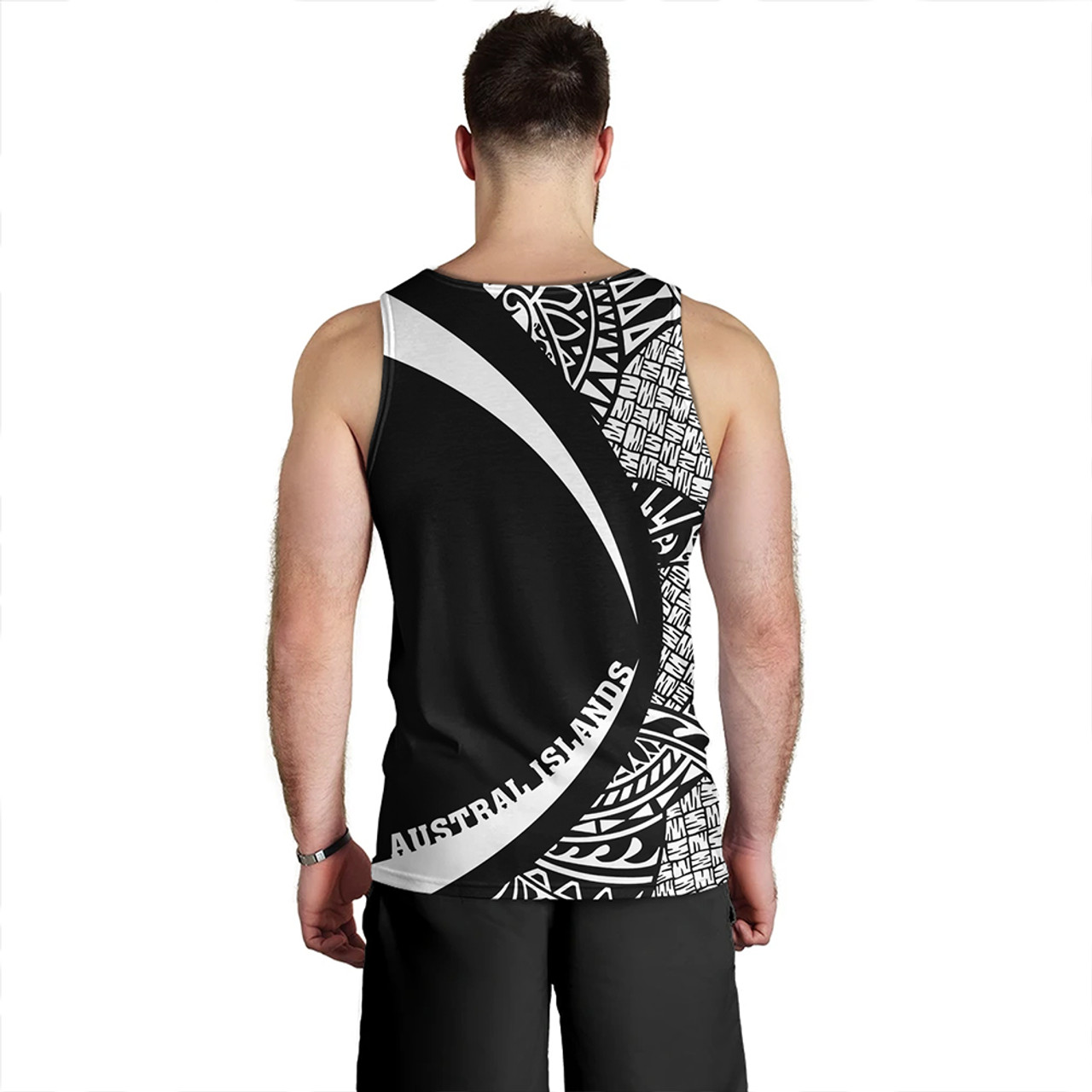 Austral Islands Tank Top Coat Of Arm Lauhala White Circle