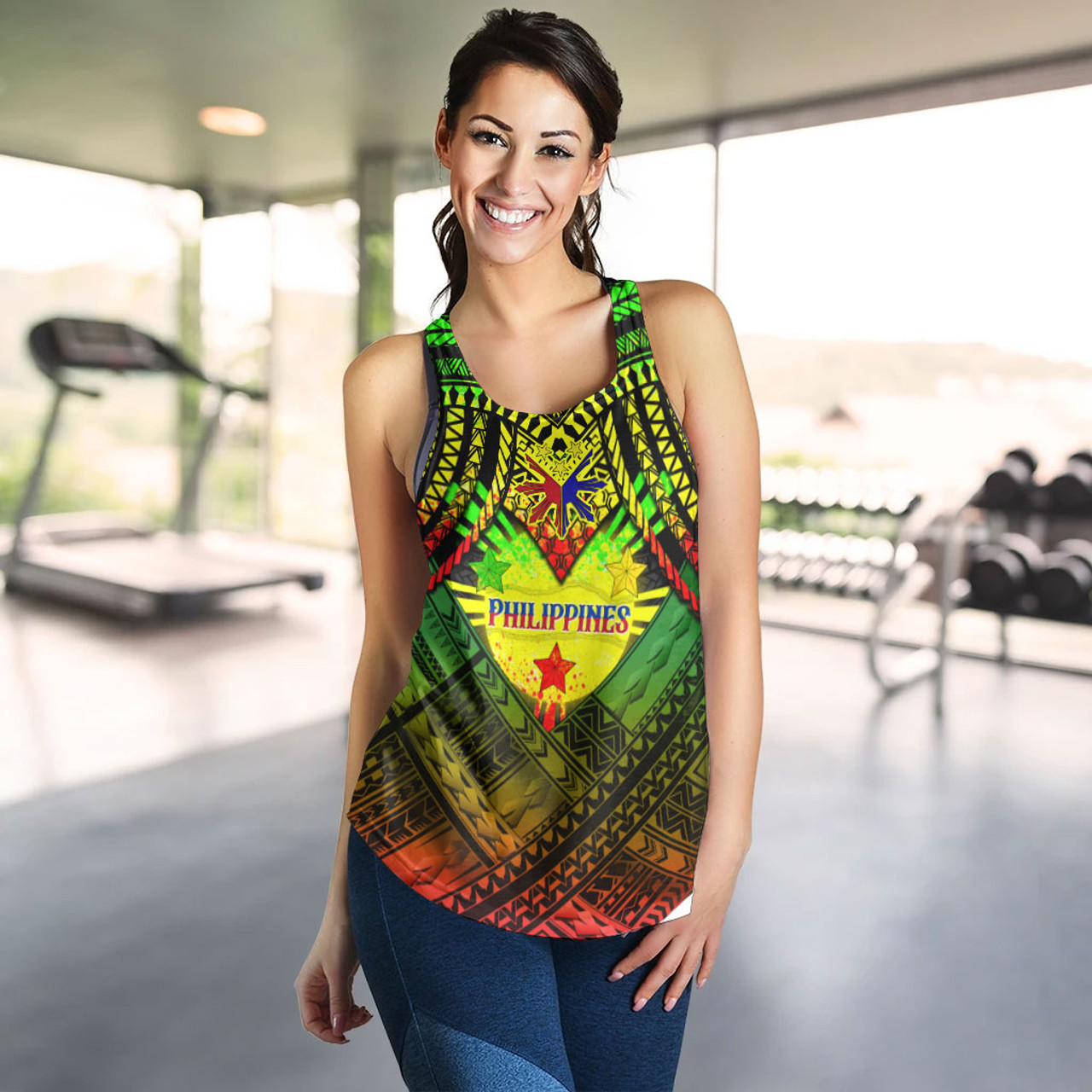 Philippines Polynesian Women Racer Back Tank - Custom Hope Begins In Your Home Reggae Style