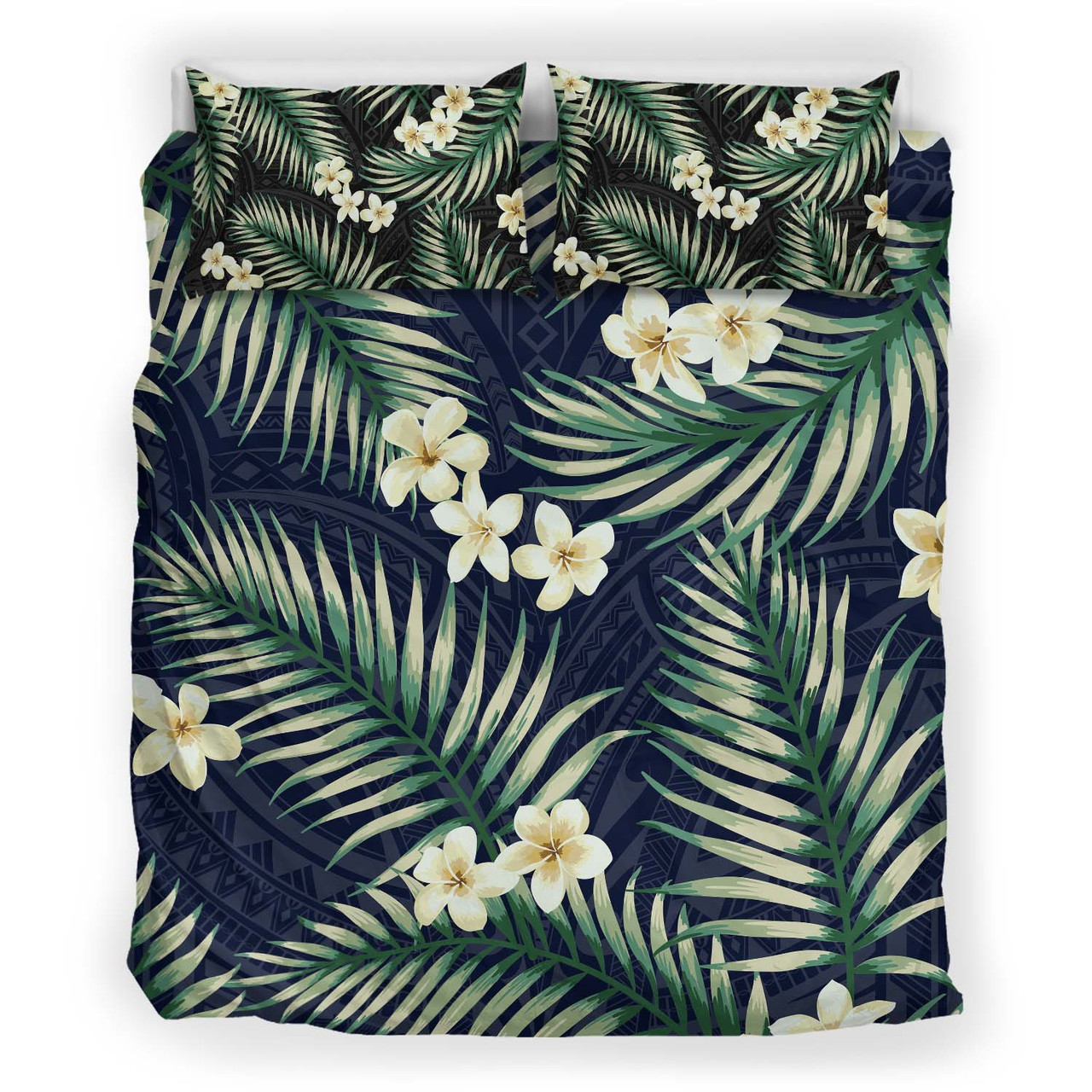 Hawaii Polynesian Bedding Set - Hawaii Plumeria Flower Sleeves