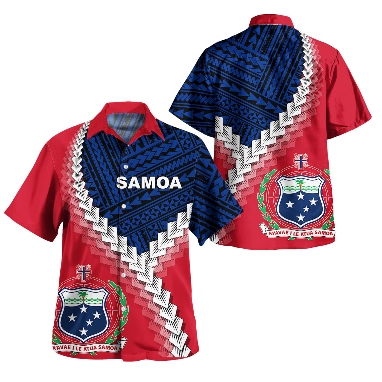 Samoa Combo Dress And Shirt - Samoa Coat Of Arms With Polynesian Tattoo