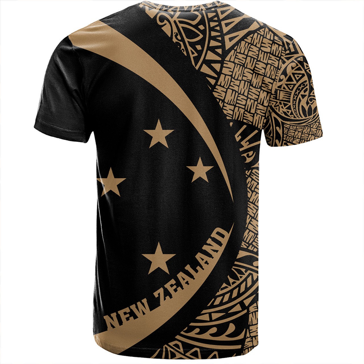 New Zealand T-Shirt Silver Fern Lauhala Gold Circle