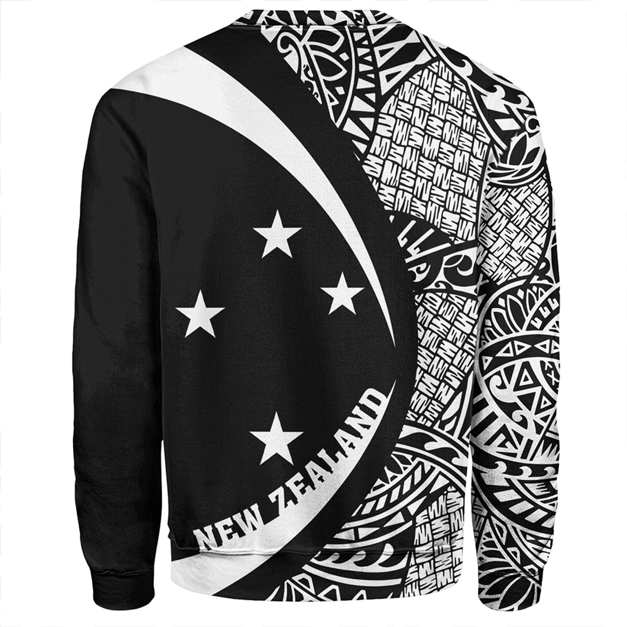 New Zealand Sweatshirt Silver Fern Lauhala White Circle