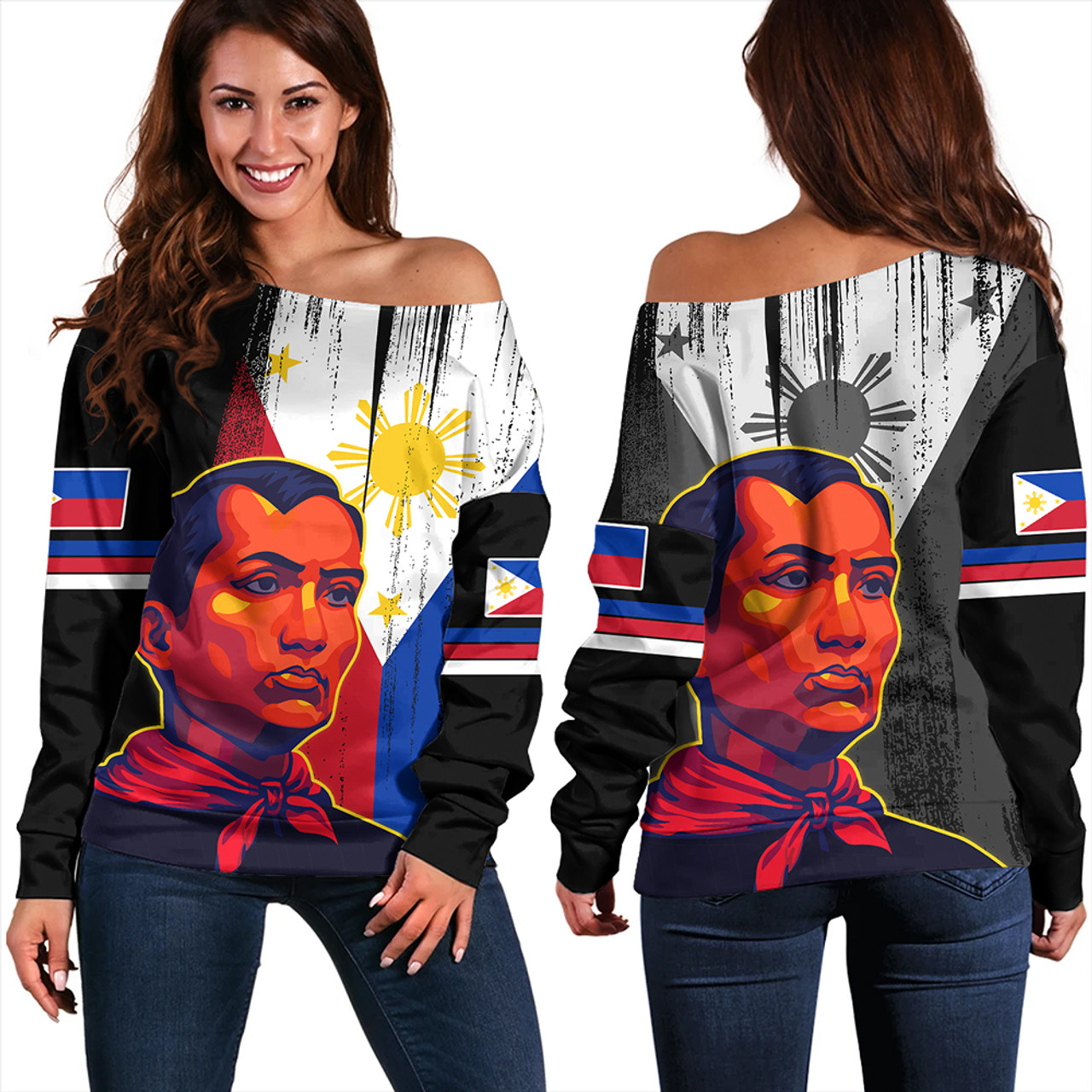 Philippines Off Shoulder Sweatshirt Katipunan Andres Bonifacio