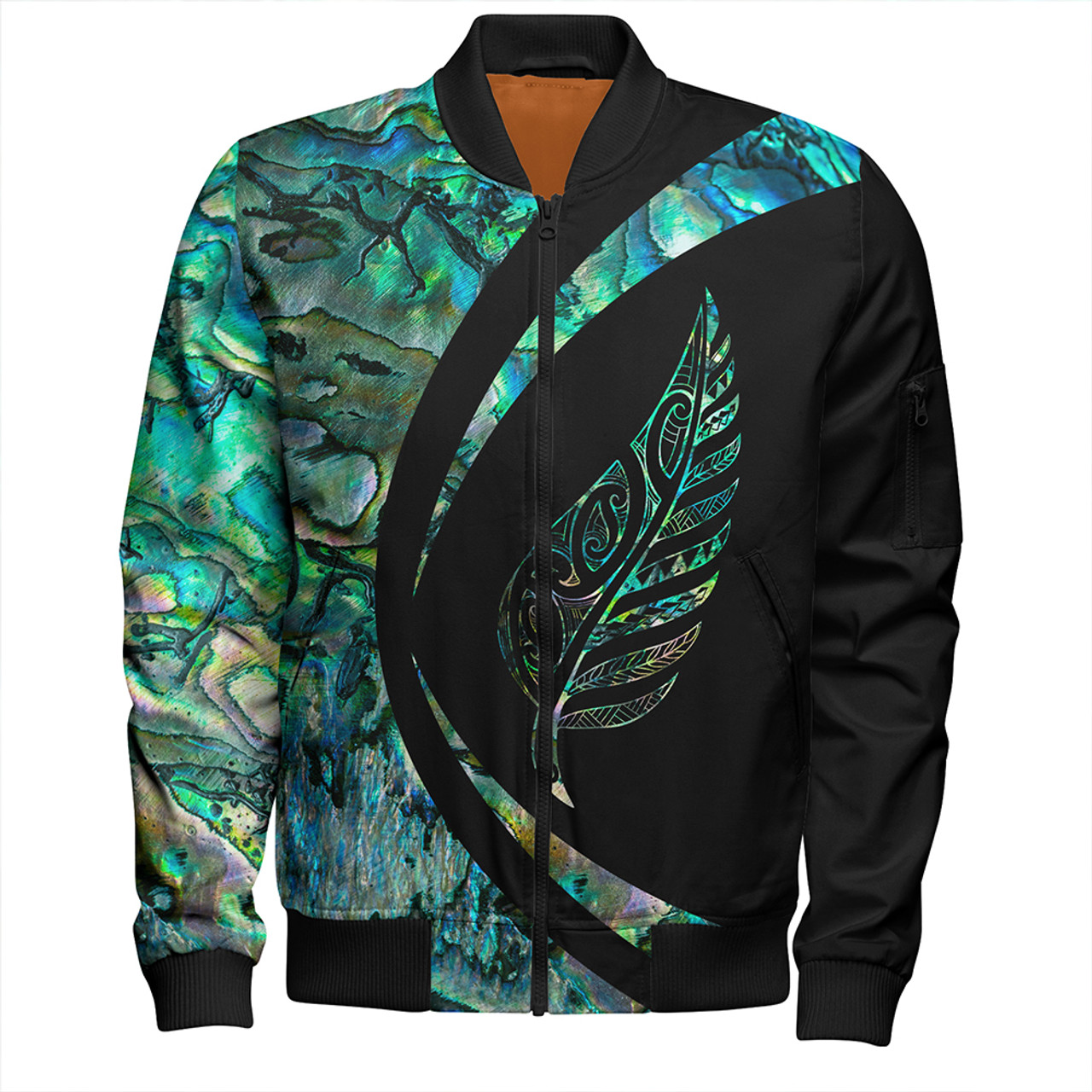 New Zealand Bomber Jacket Silver Fern Papua Shell Circle