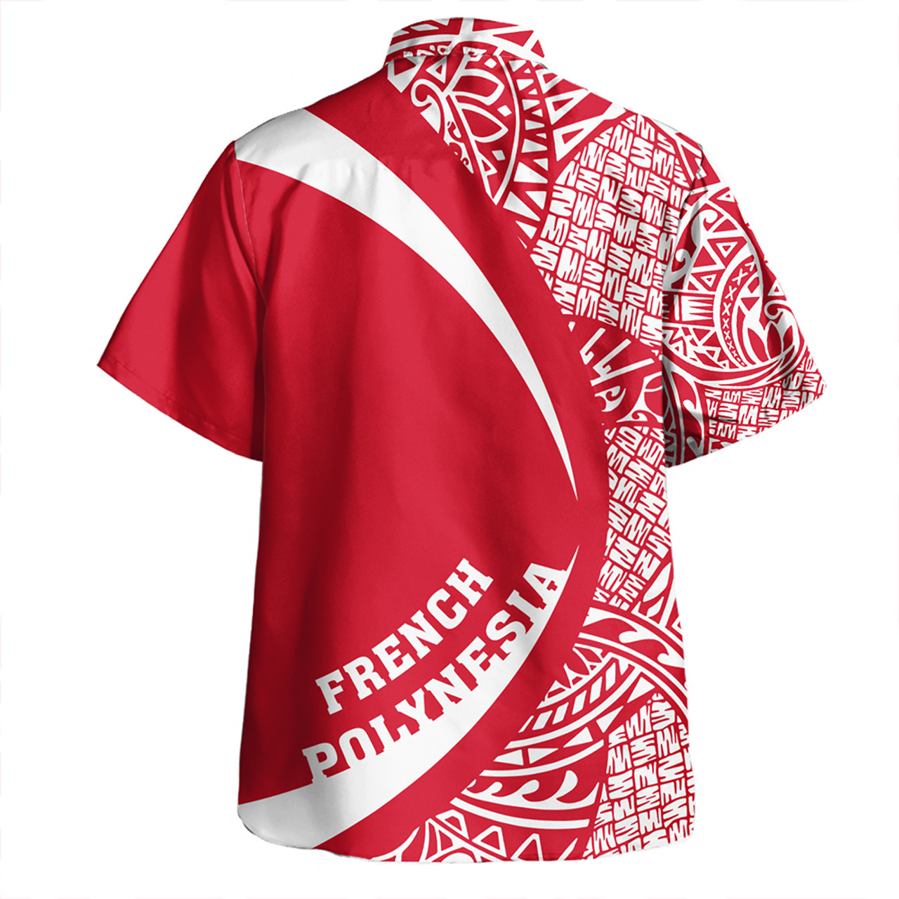 French Polynesia Hawaiian Shirt Coat Of Arm Lauhala Circle