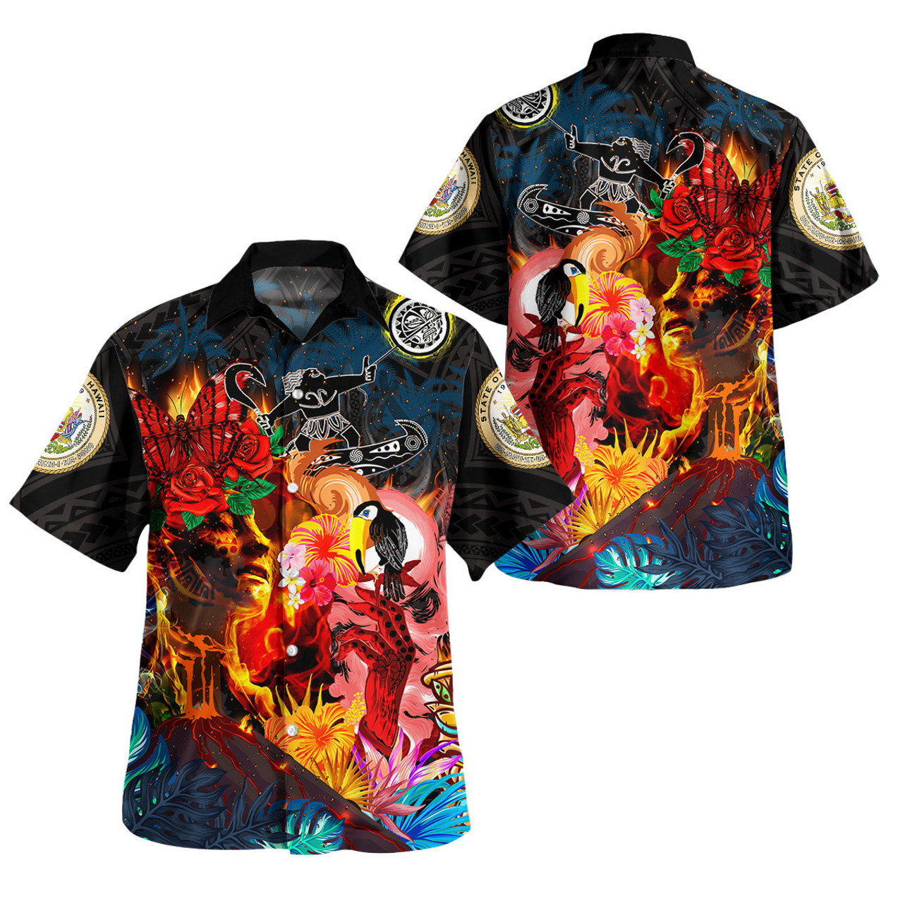 Hawaii Short Sleeve Shirt - Maui And Pele Create Hawai'i