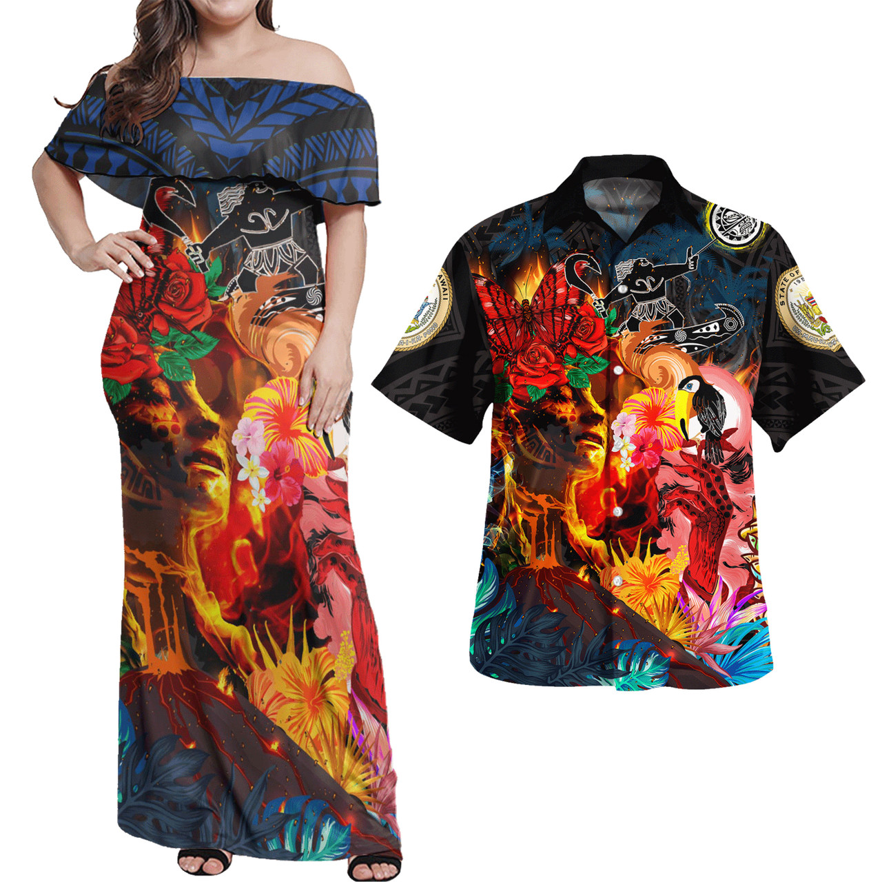 Hawaii Combo Dress And Shirt - Maui And Pele Create Hawai'i