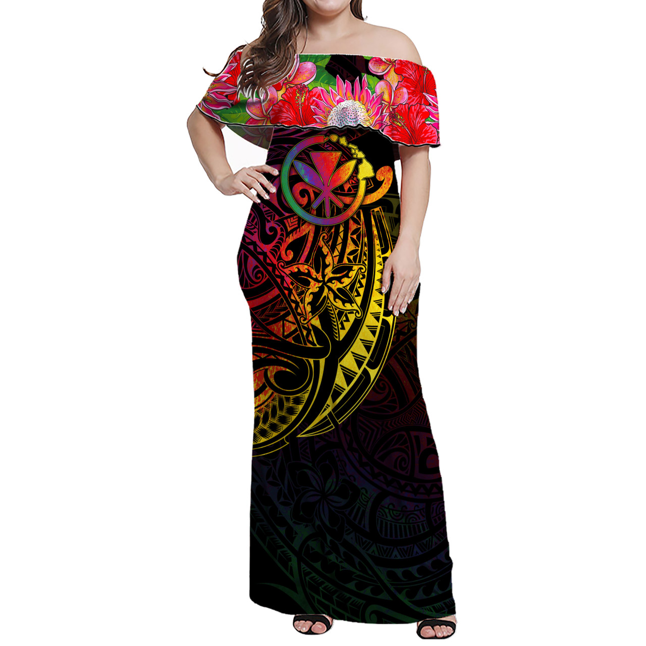 Hawaii Polynesian Combo Dress And Hawaiian Shirt - Hippie Style
