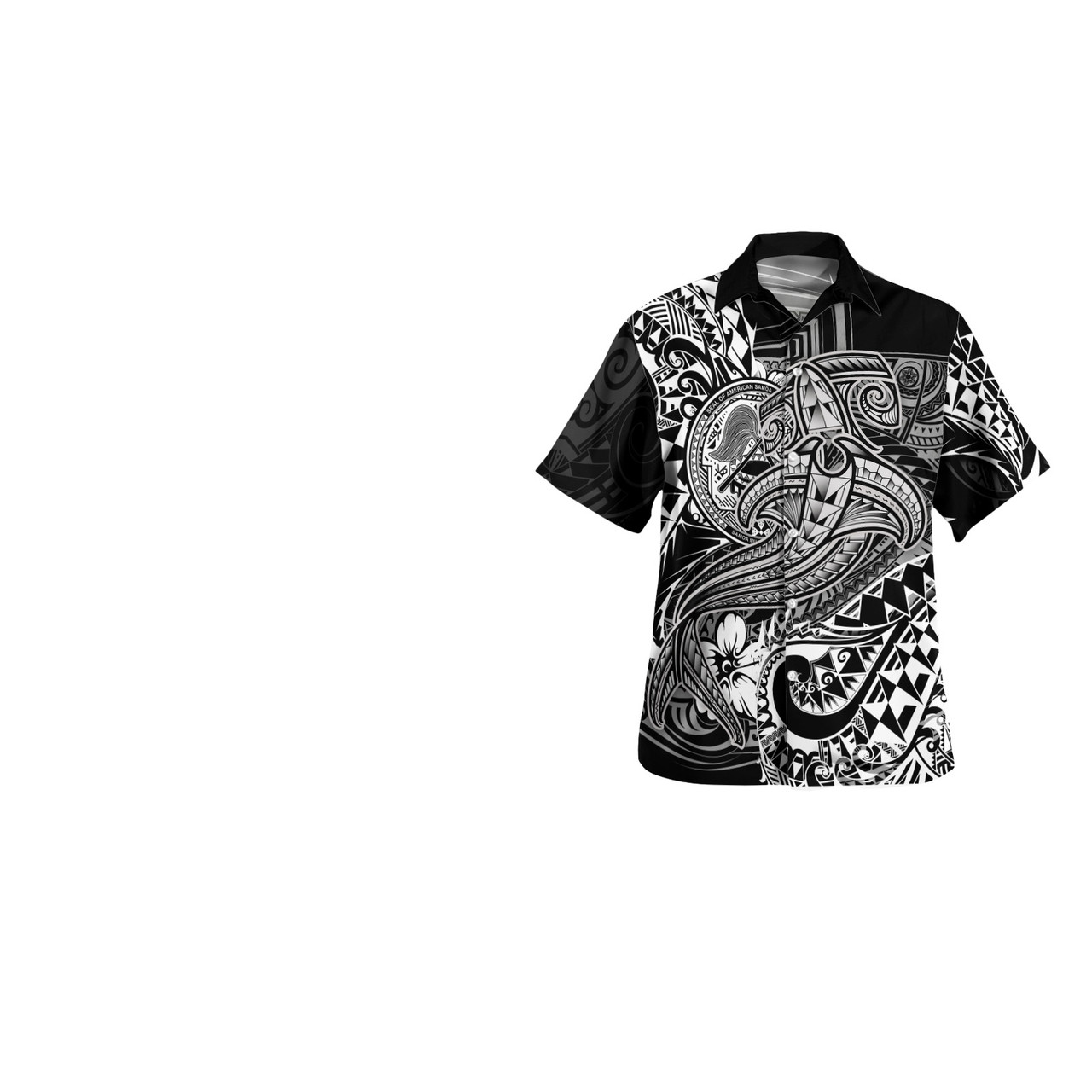 American Samoa Combo Dress And Hawaiian Shirt - Polynesian White Shark