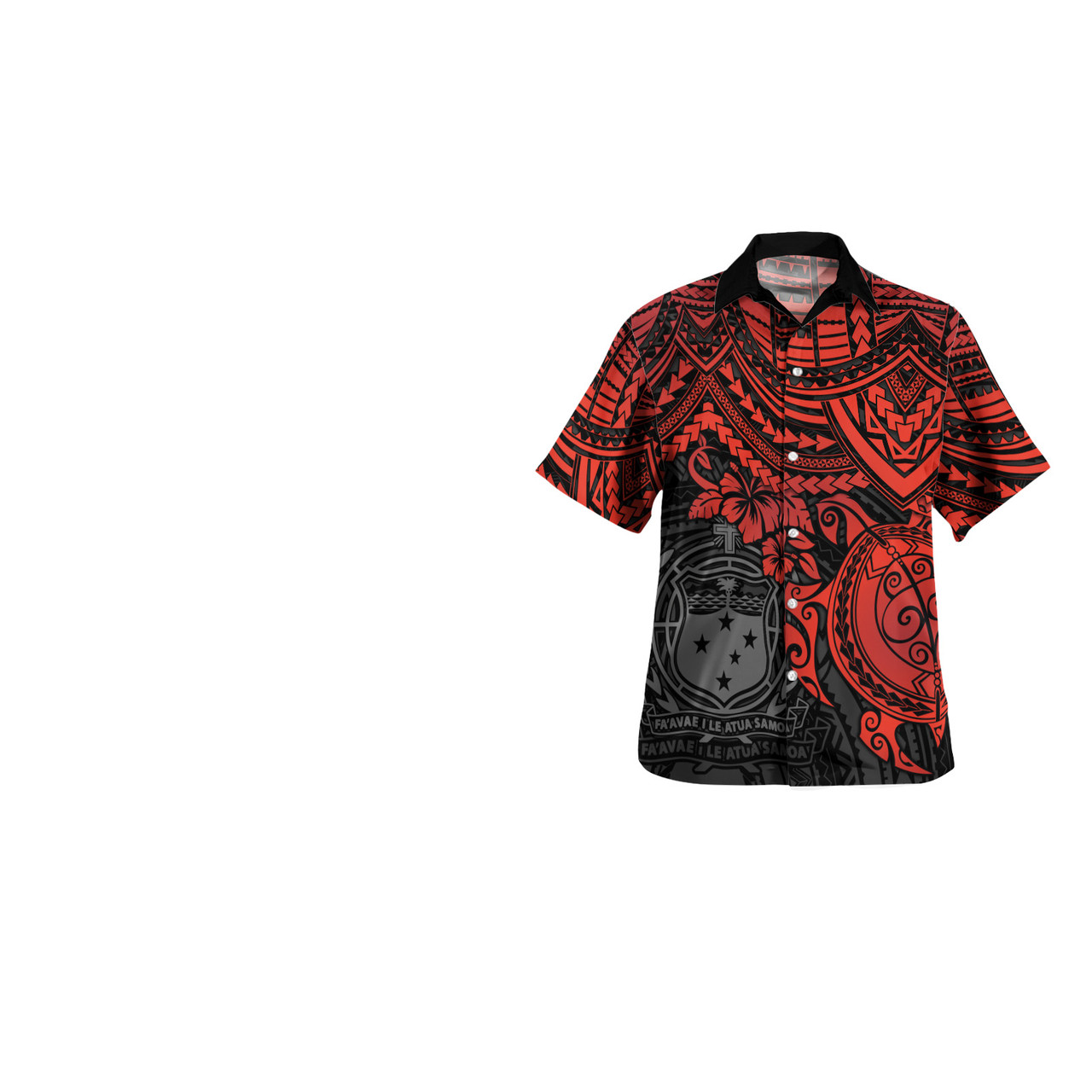 Samoa Combo Dress And Hawaiian Shirt - Polynesian Red Turtle