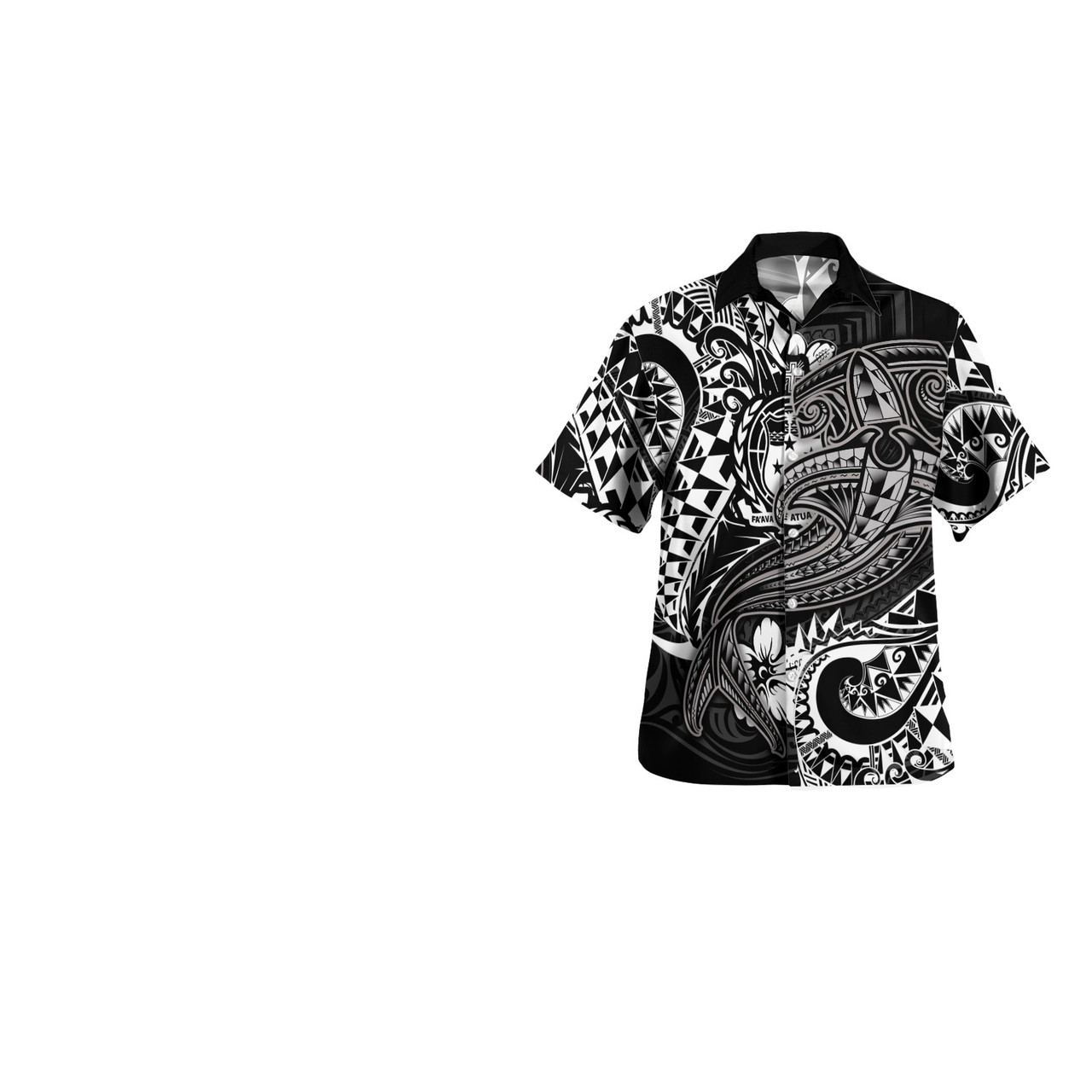 Samoa Combo Dress And Hawaiian Shirt - Polynesian White Shark