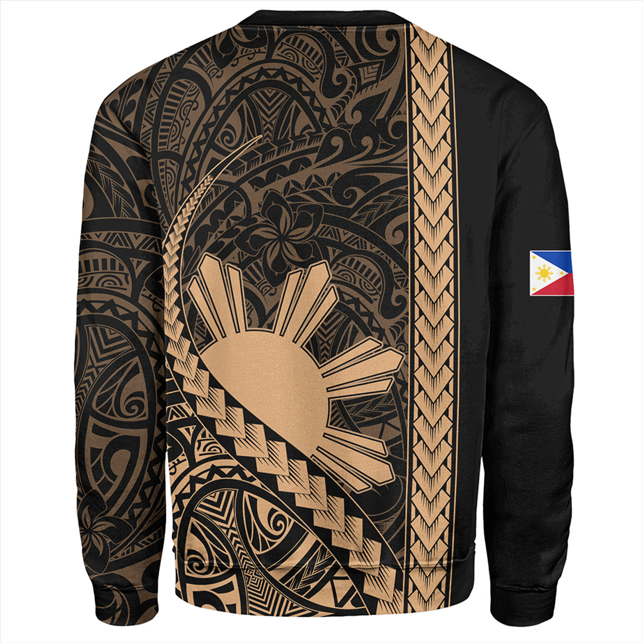 Philippines Sweatshirt Tribal Polynesian Sun Gold