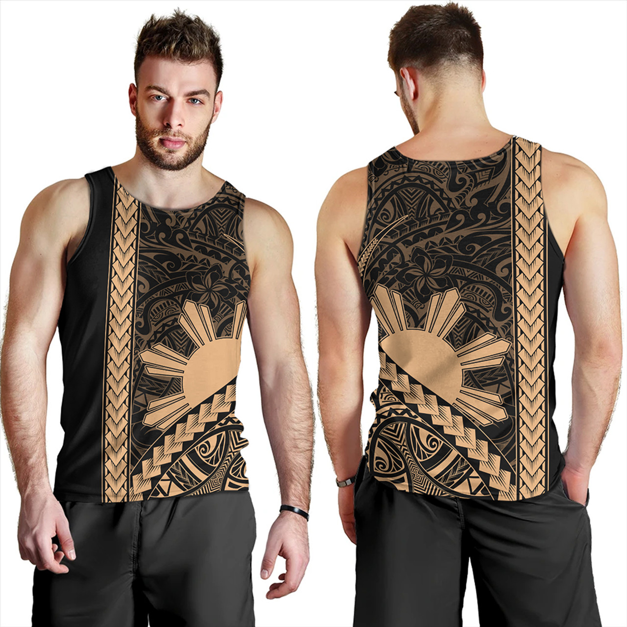 Philippines Tank Top Tribal Polynesian Sun Gold