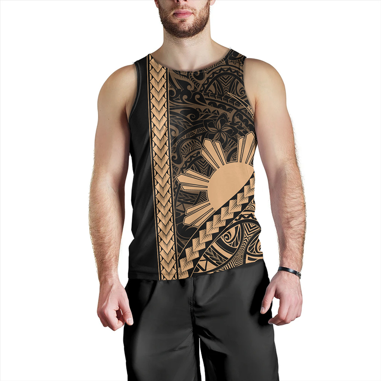 Philippines Tank Top Tribal Polynesian Sun Gold