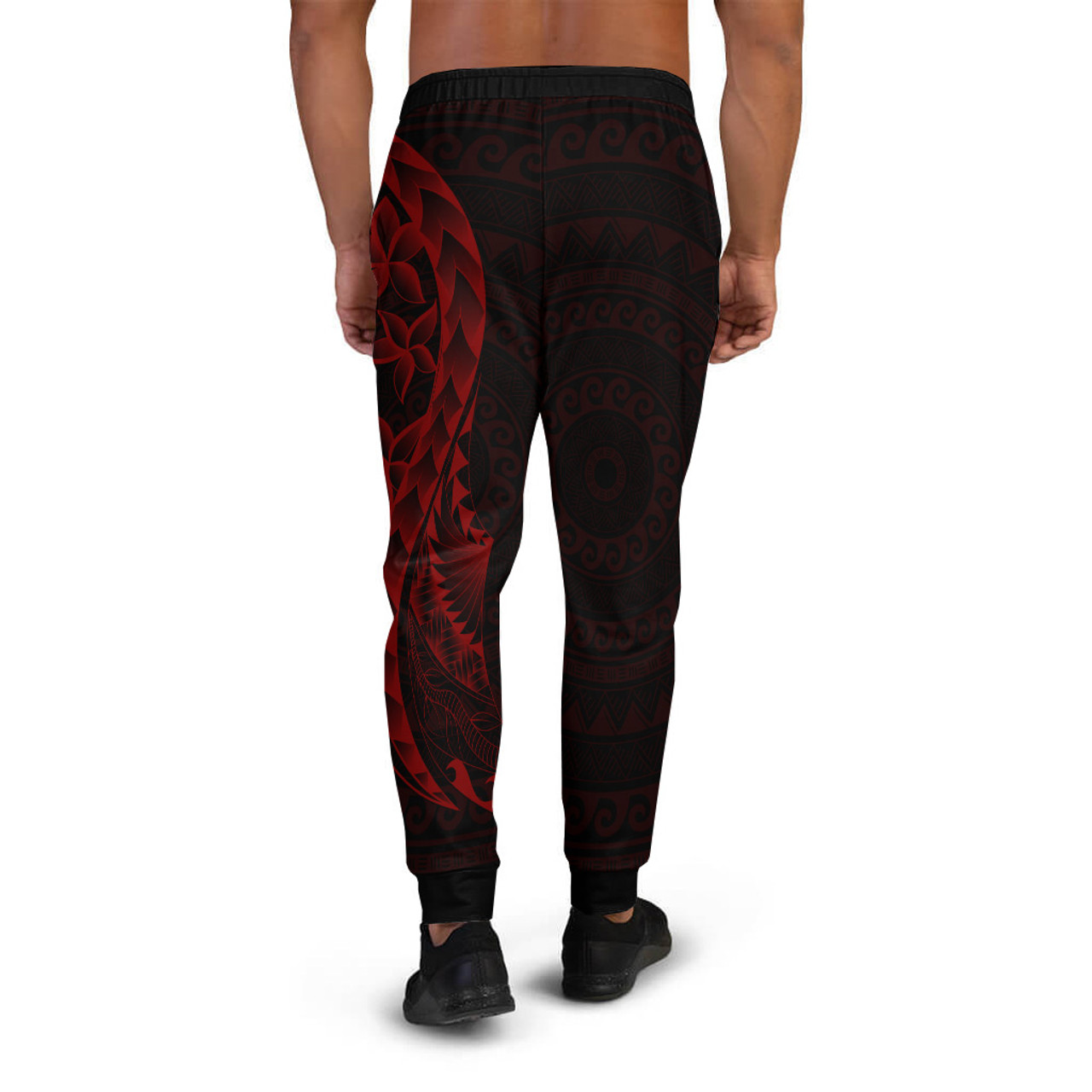 Polynesian Jogger - Red Tribal One Side