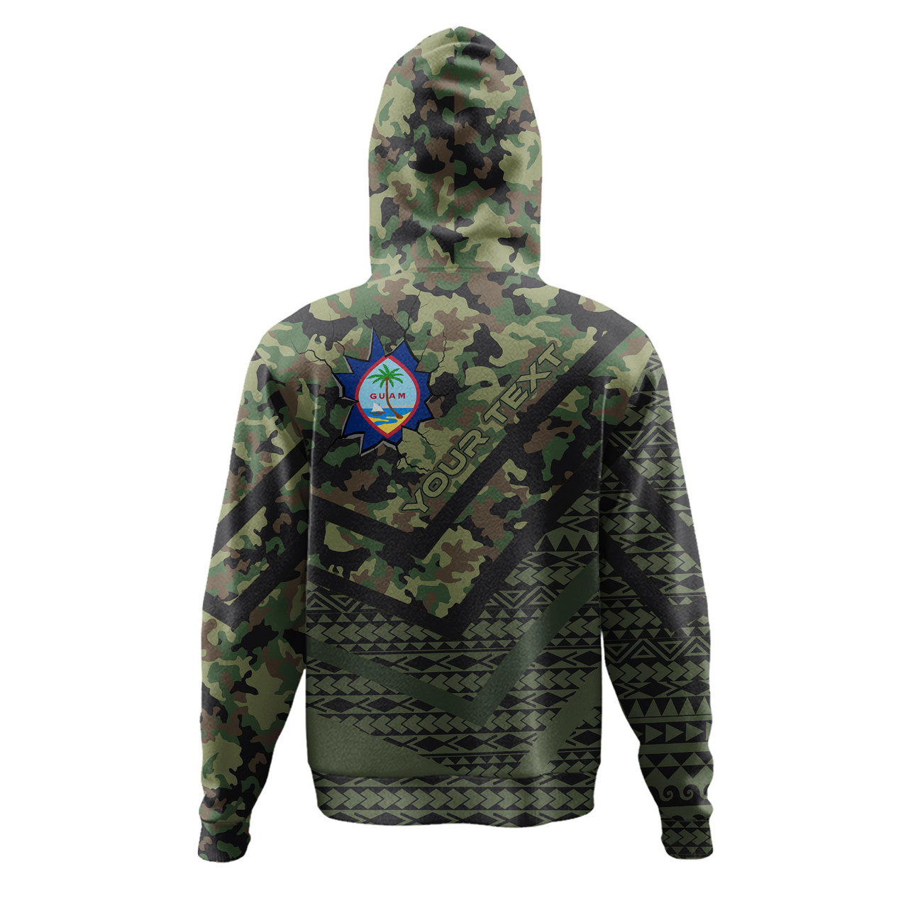 Guam Hoodie - Custom Guam Camo Deluxe Polynesian Tattoo Hoodie