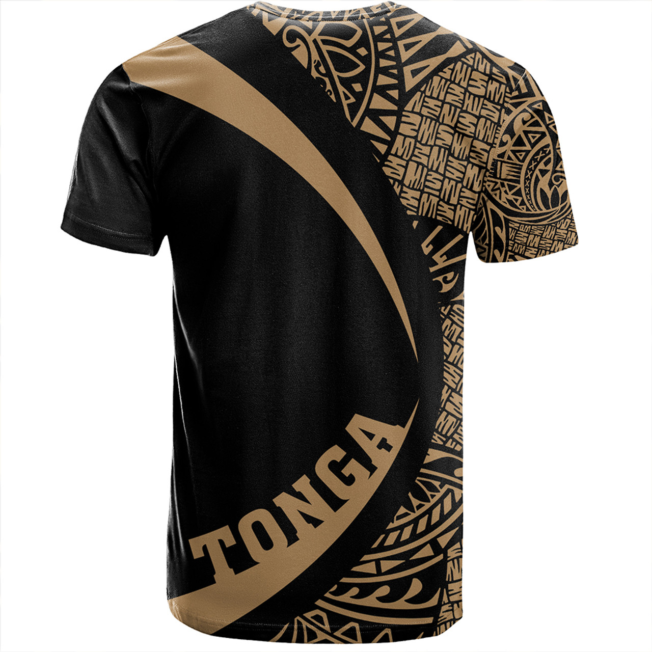 Tonga T-Shirt Coat Of Arm Lauhala Gold Ver 2 Circle