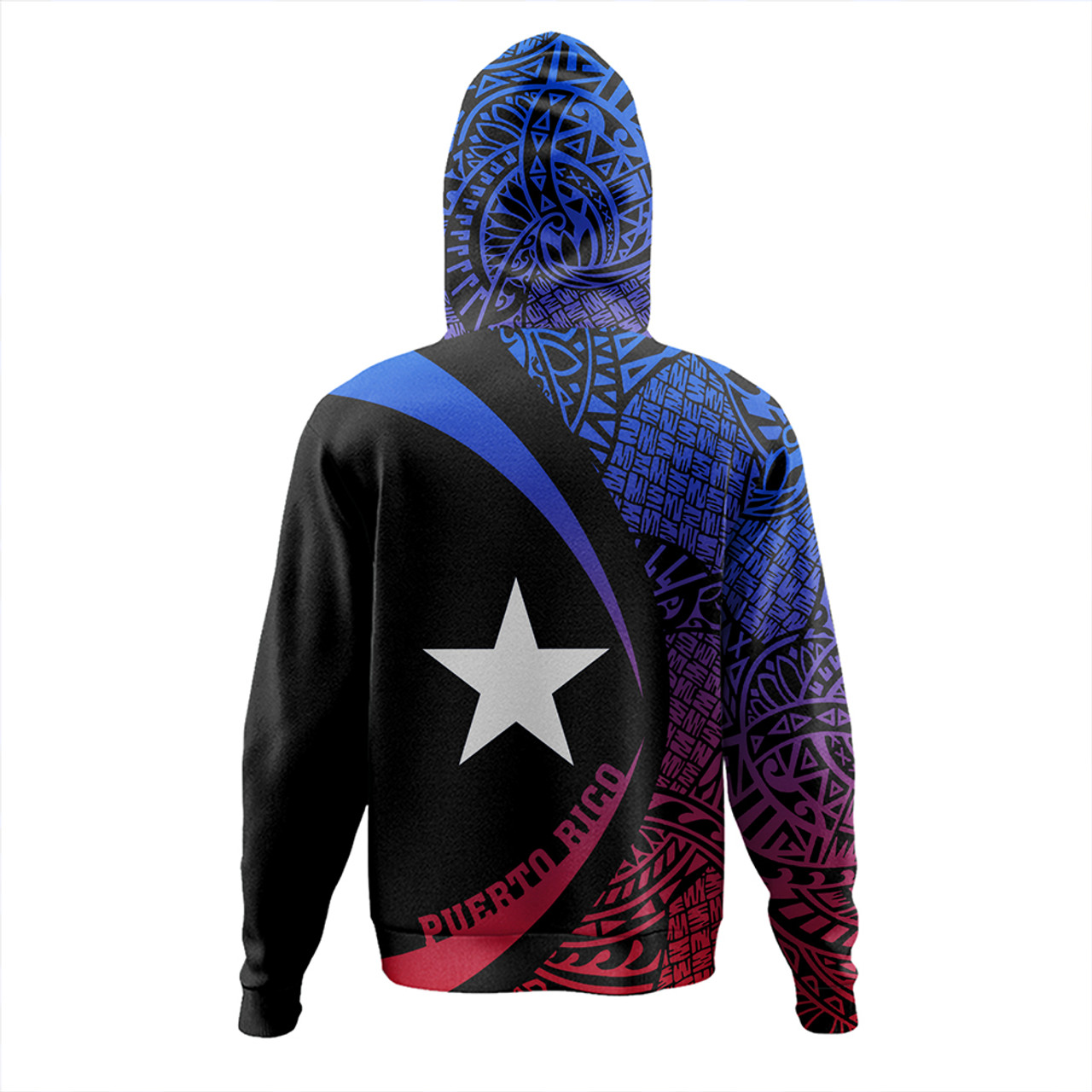 Puerto Rico Hoodie Coat Of Arm Lauhala Circle