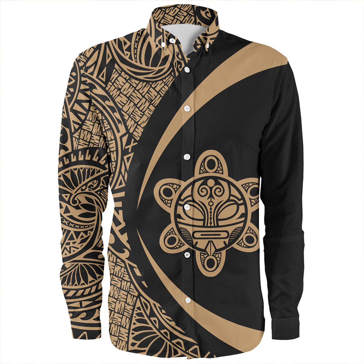 Puerto Rico Long Sleeve Shirt Coat Of Arm Lauhala Gold Circle