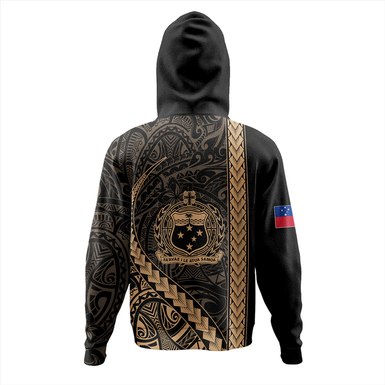 Samoa Hoodie Tribal Polynesian Coat Of Arms Gold