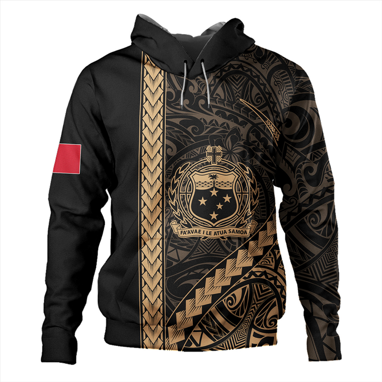 Samoa Hoodie Tribal Polynesian Coat Of Arms Gold