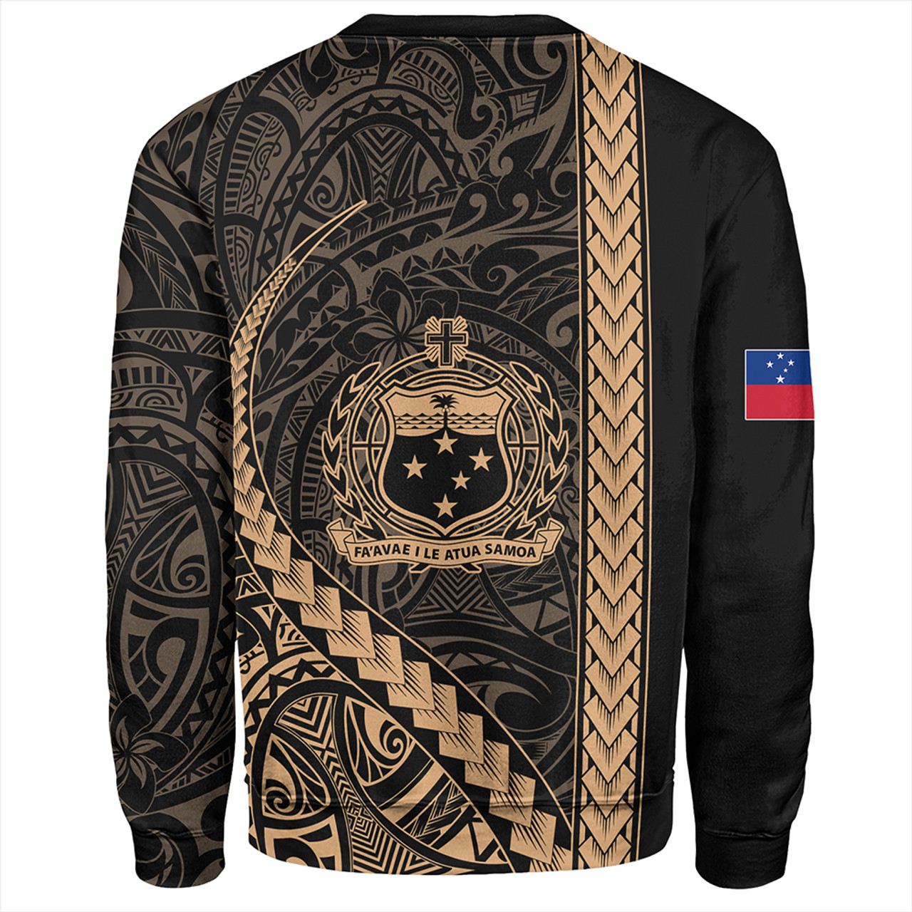 Samoa Sweatshirt Tribal Polynesian Coat Of Arms Gold