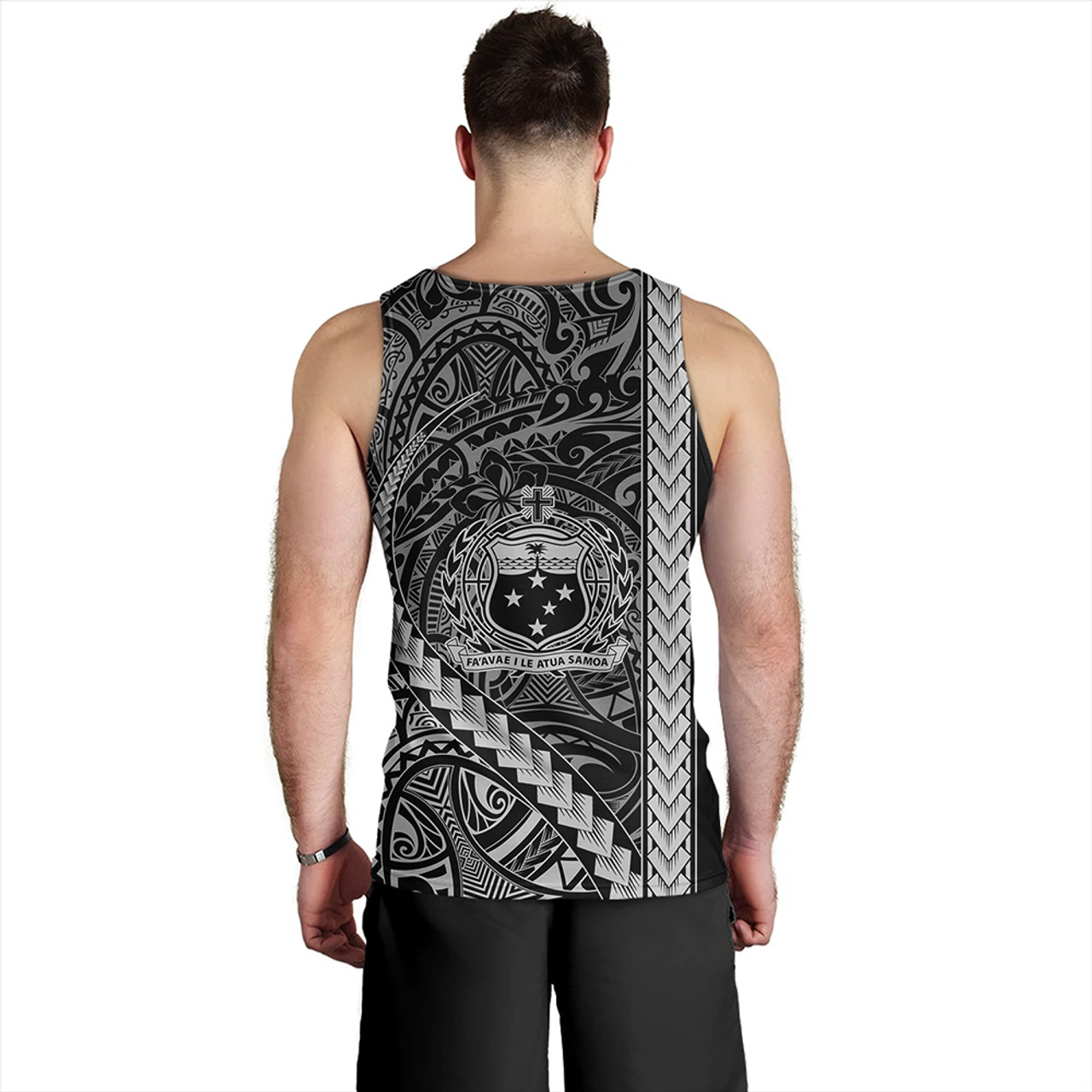 Samoa Tank Top Tribal Polynesian Coat Of Arms White