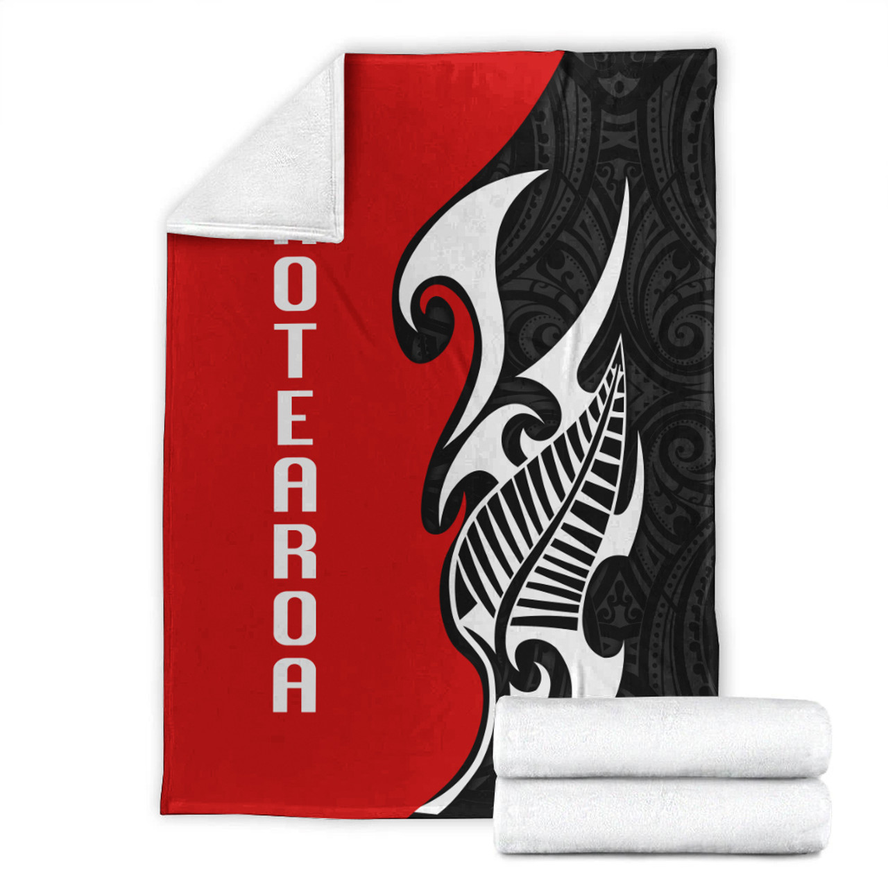 New Zealand Premium Blanket - Aotearoa Silver Fern Maori