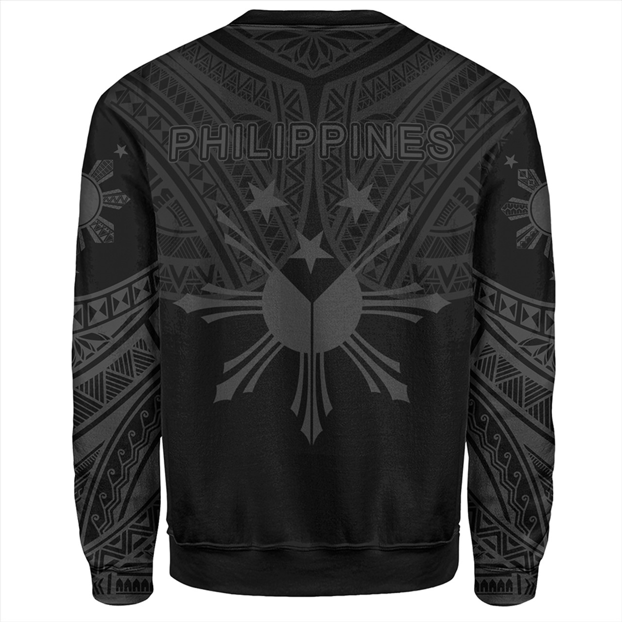 Philippines Sweatshirt Sun Star Warrior Style Gray