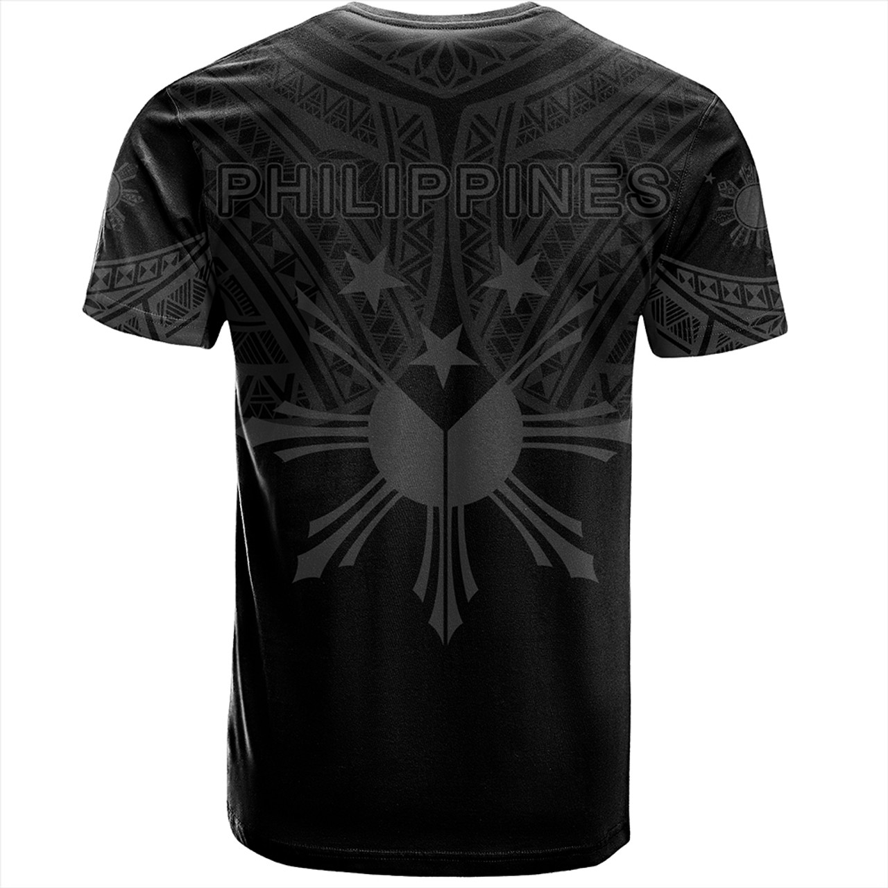 Philippines T-Shirt Sun Star Warrior Style Gray