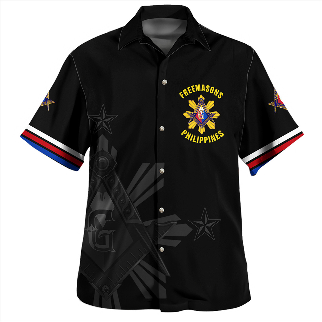 Philippines Hawaiian Shirt Freemasons Filipino Star Letter Style