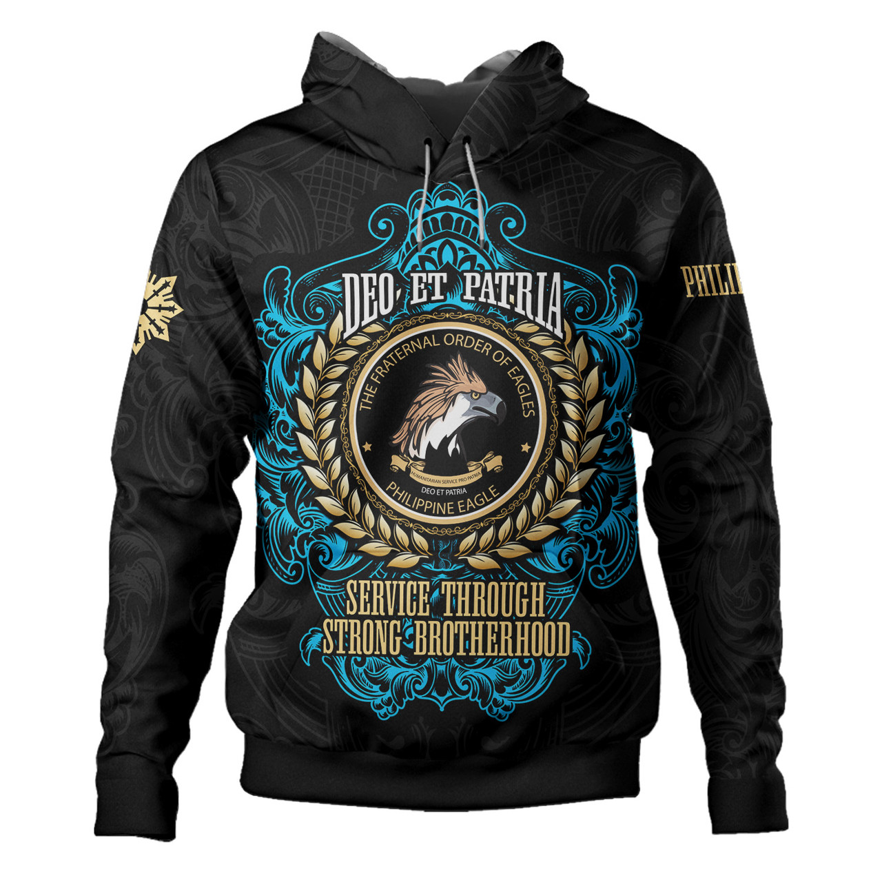 Philippines Hoodie - Philippine Eagles Ornament Vintage Style