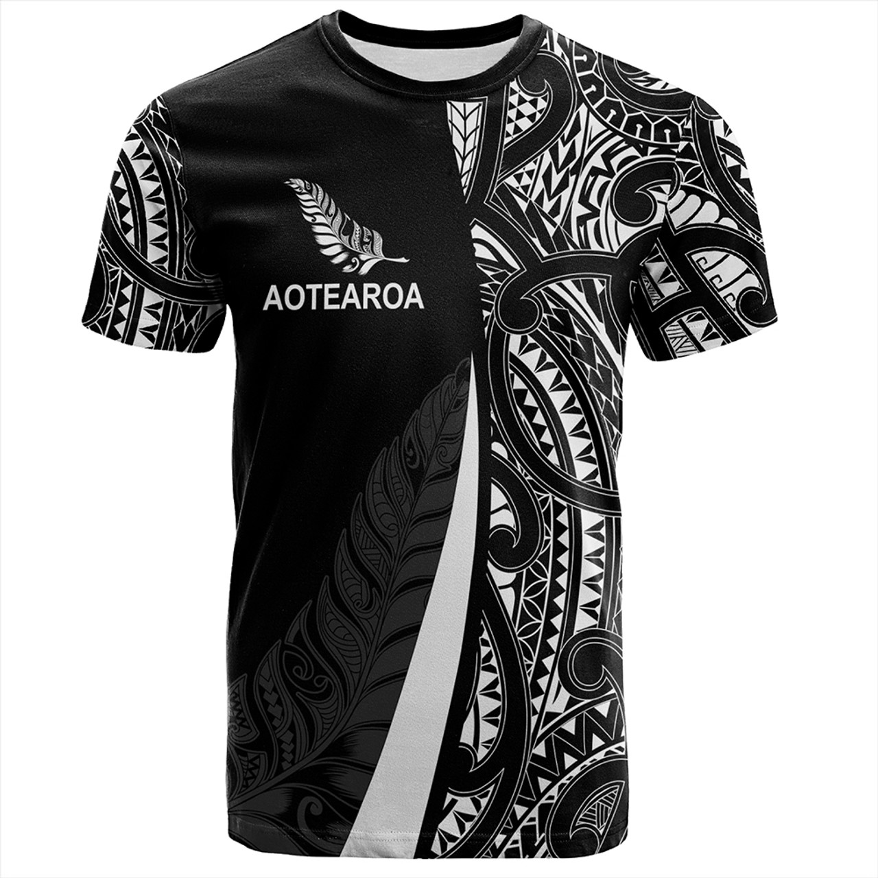 New Zealand T-Shirt Country Aotearoa Maori Pattern Silver Fern