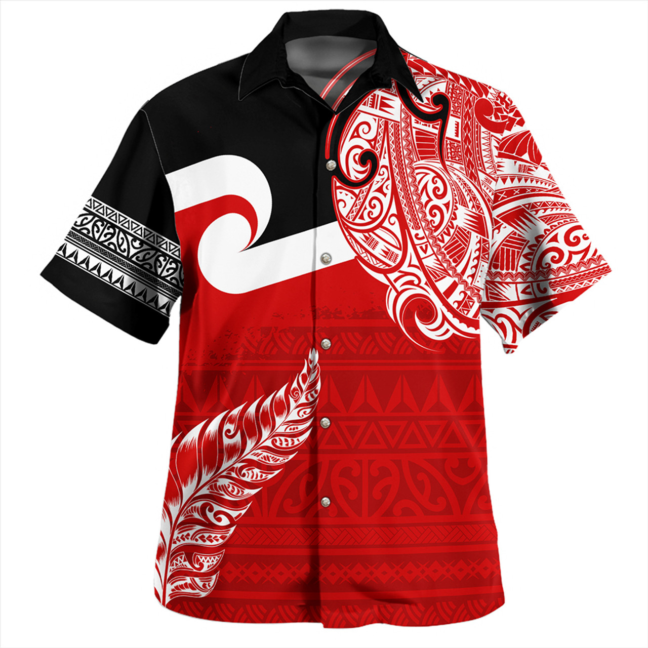 New Zealand Hawaiian Shirt Tino Rangatiratanga Maori With Silver Fern