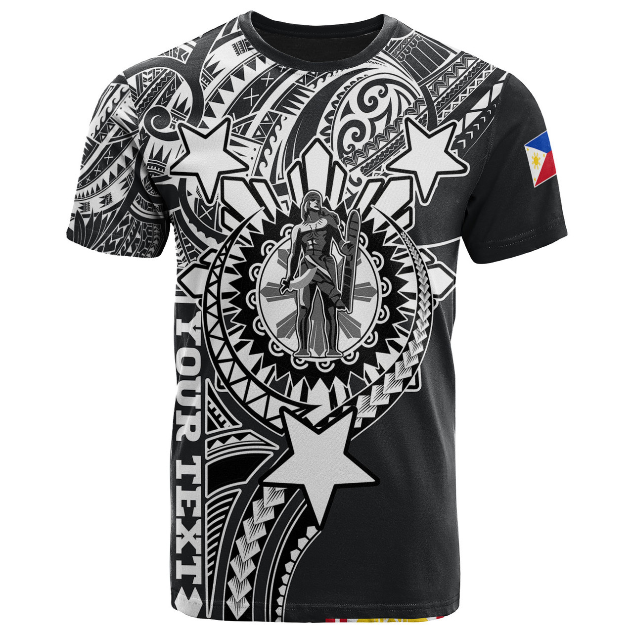 Philippines Custom T-Shirt - Lapu-Lapu The King Of Cebu Polynesian Black Style