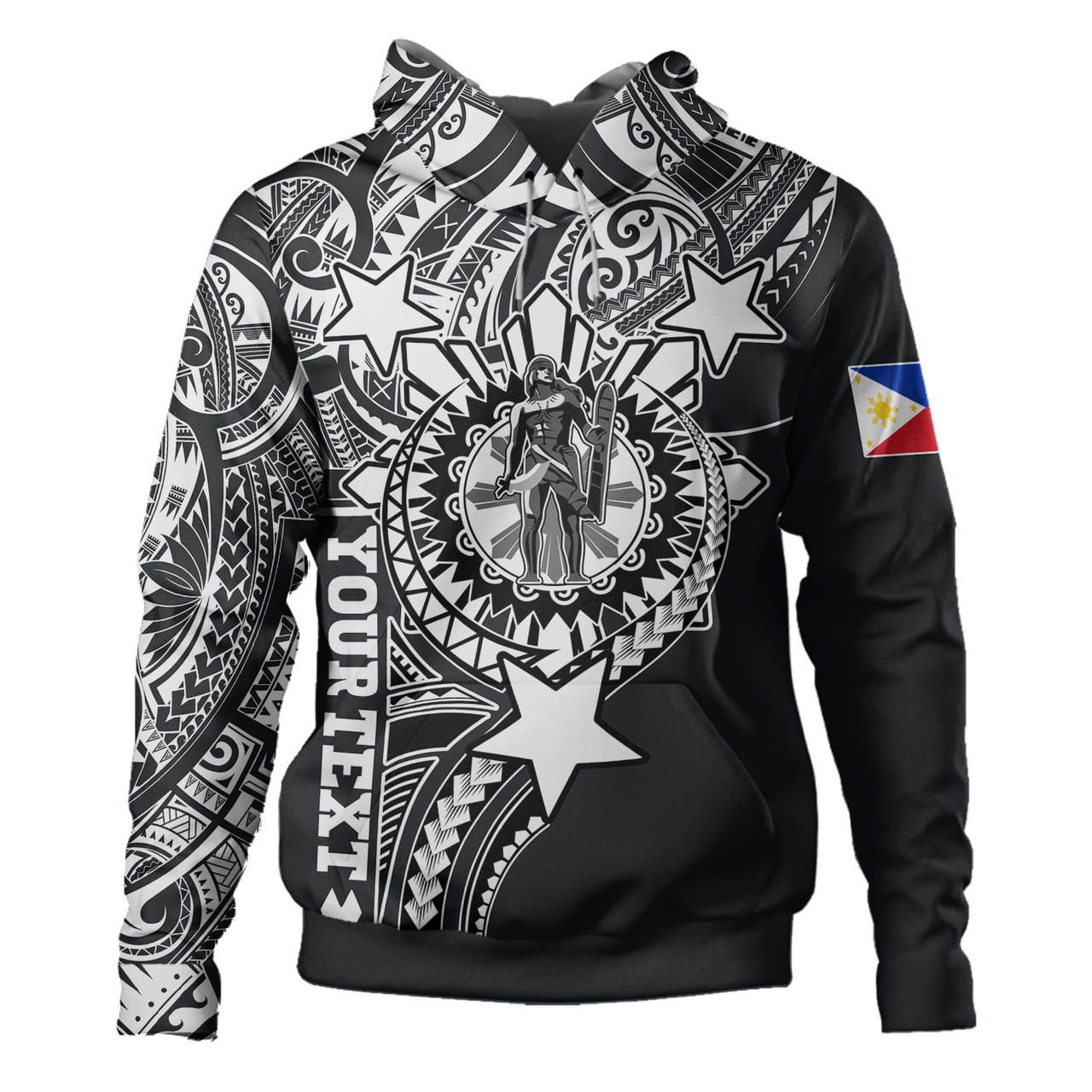 Philippines Custom Hoodie - Lapu-Lapu The King Of Cebu Polynesian Black Style