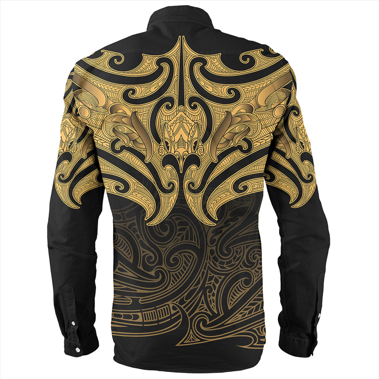 New Zealand Long Sleeve Shirt Maori Gold Pattern