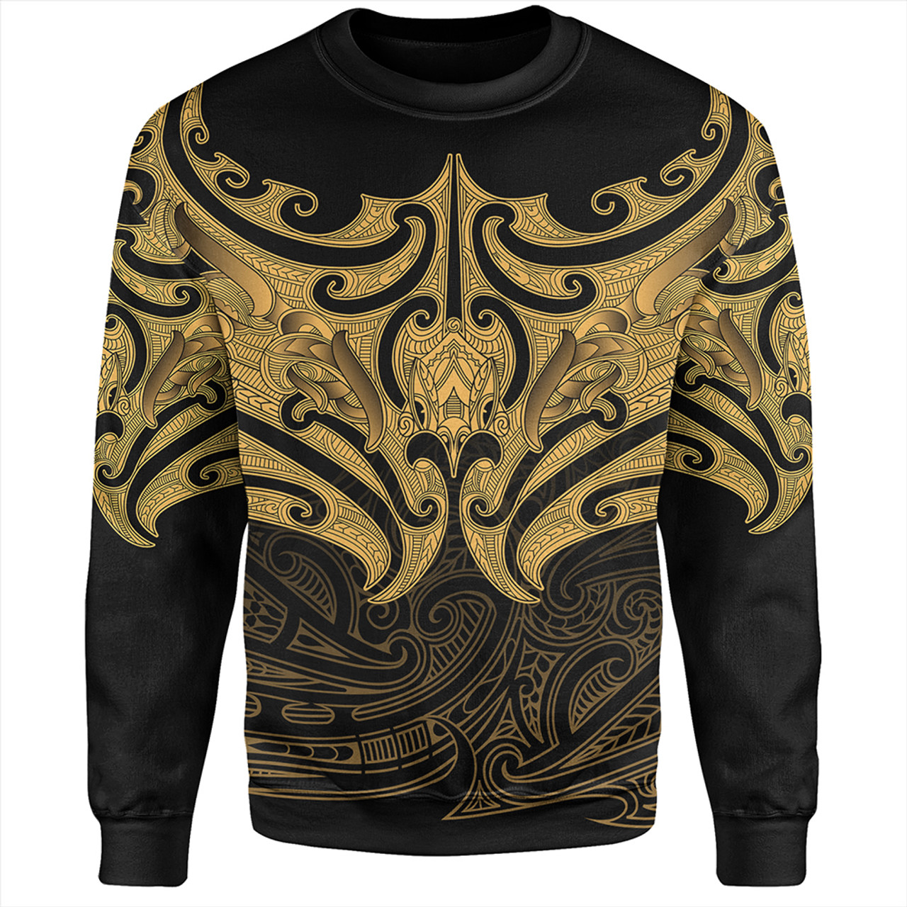 New Zealand Sweatshirt Maori Gold Pattern