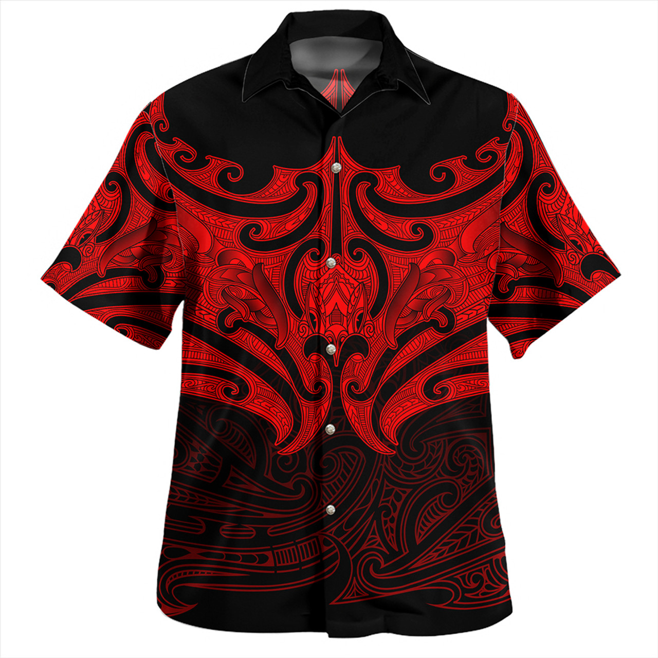 New Zealand Hawaiian Shirt Maori Red Pattern