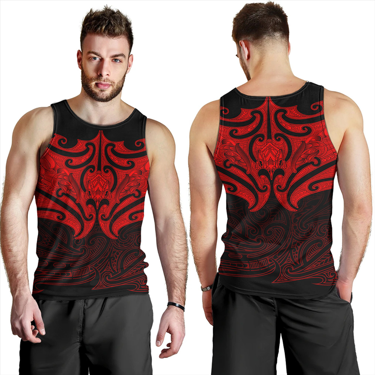 New Zealand Tank Top Maori Red Pattern