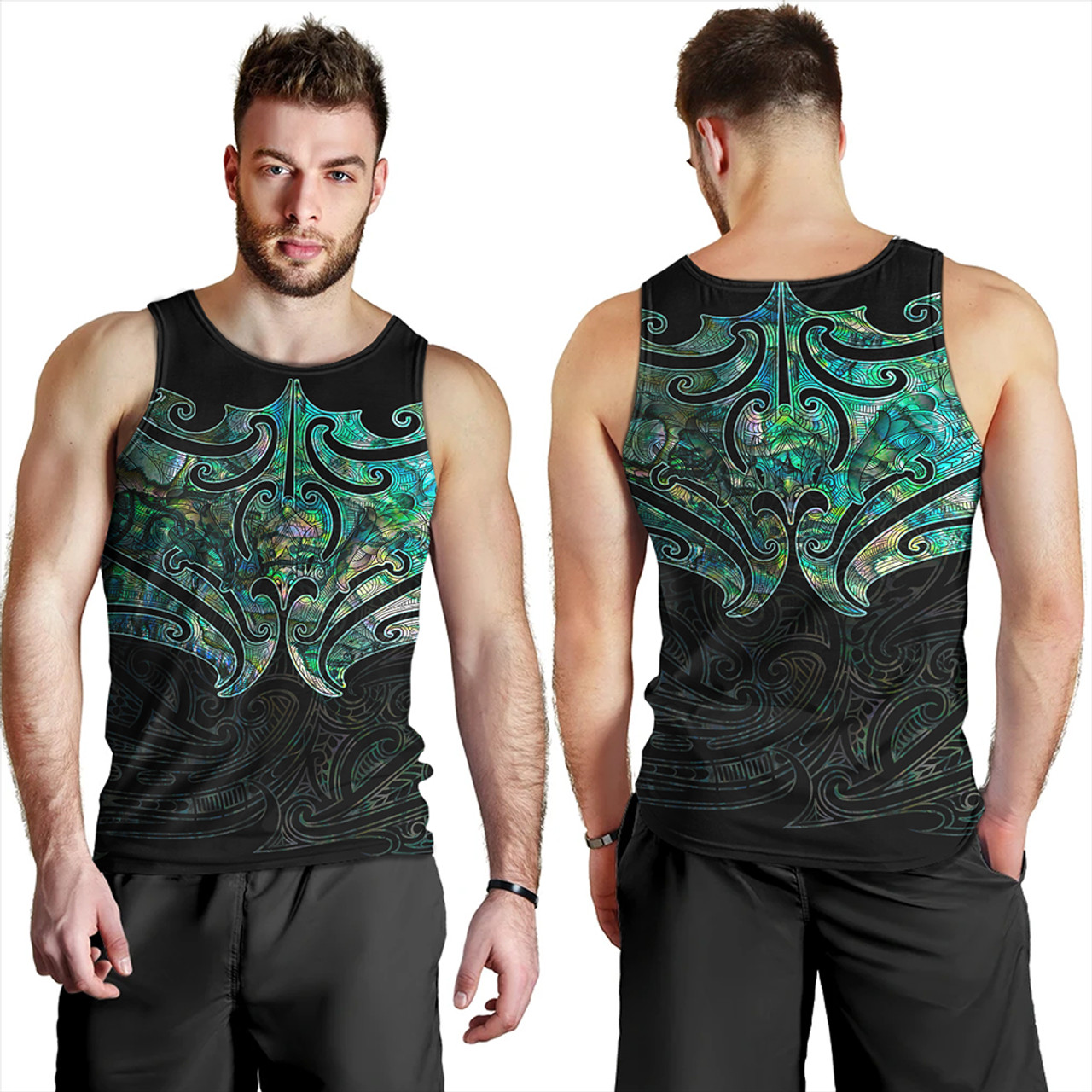 New Zealand Tank Top Maori Papua Shell Pattern