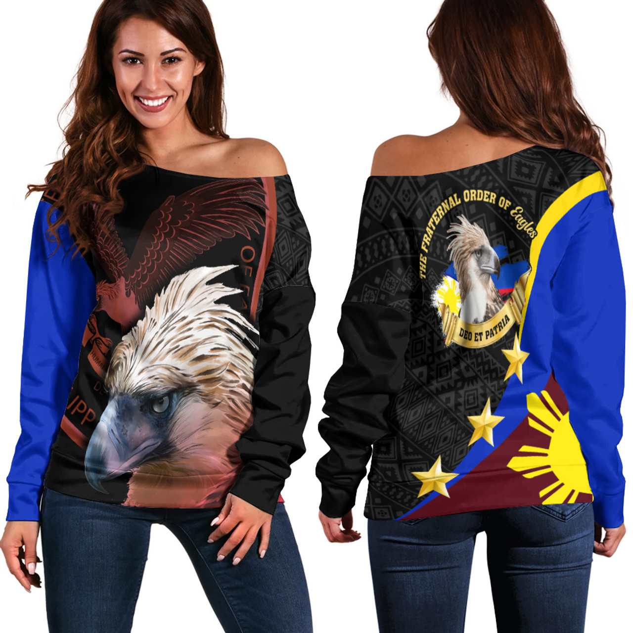 Philippines Off Shoulder Sweatshirt The Fraternal Order Of Eagles Polynesian